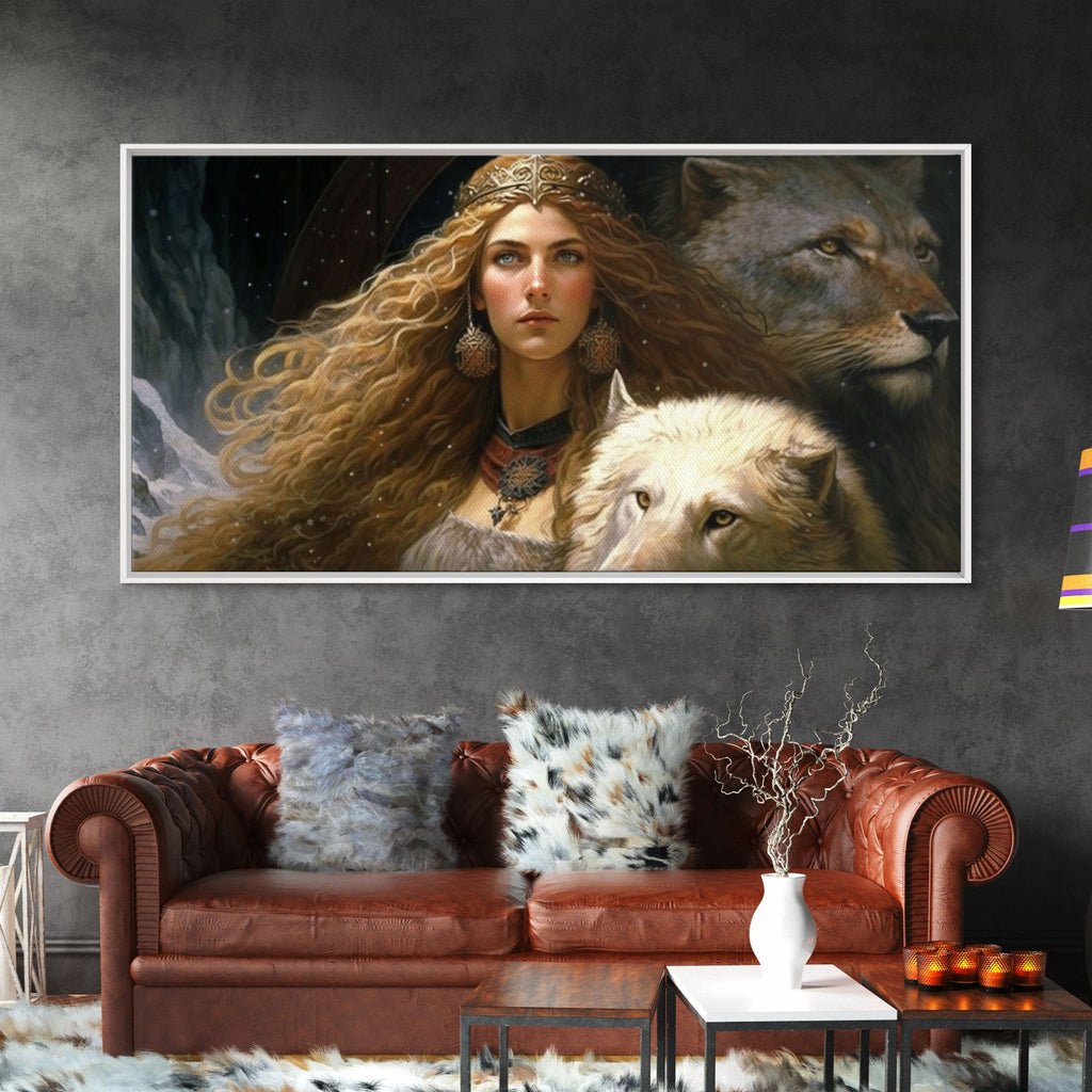 Lady Freya, Nordic / Norse Mythology Art, Framed Canvas Print, Norse Goddess of Love and Fertility | | Wiccan Center
