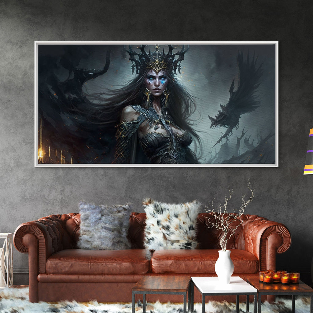 Hel, Goddess of Death, Framed Canvas Print, Norse Mythology Fantasy Art, Framed Canvas Print | | Wiccan Center