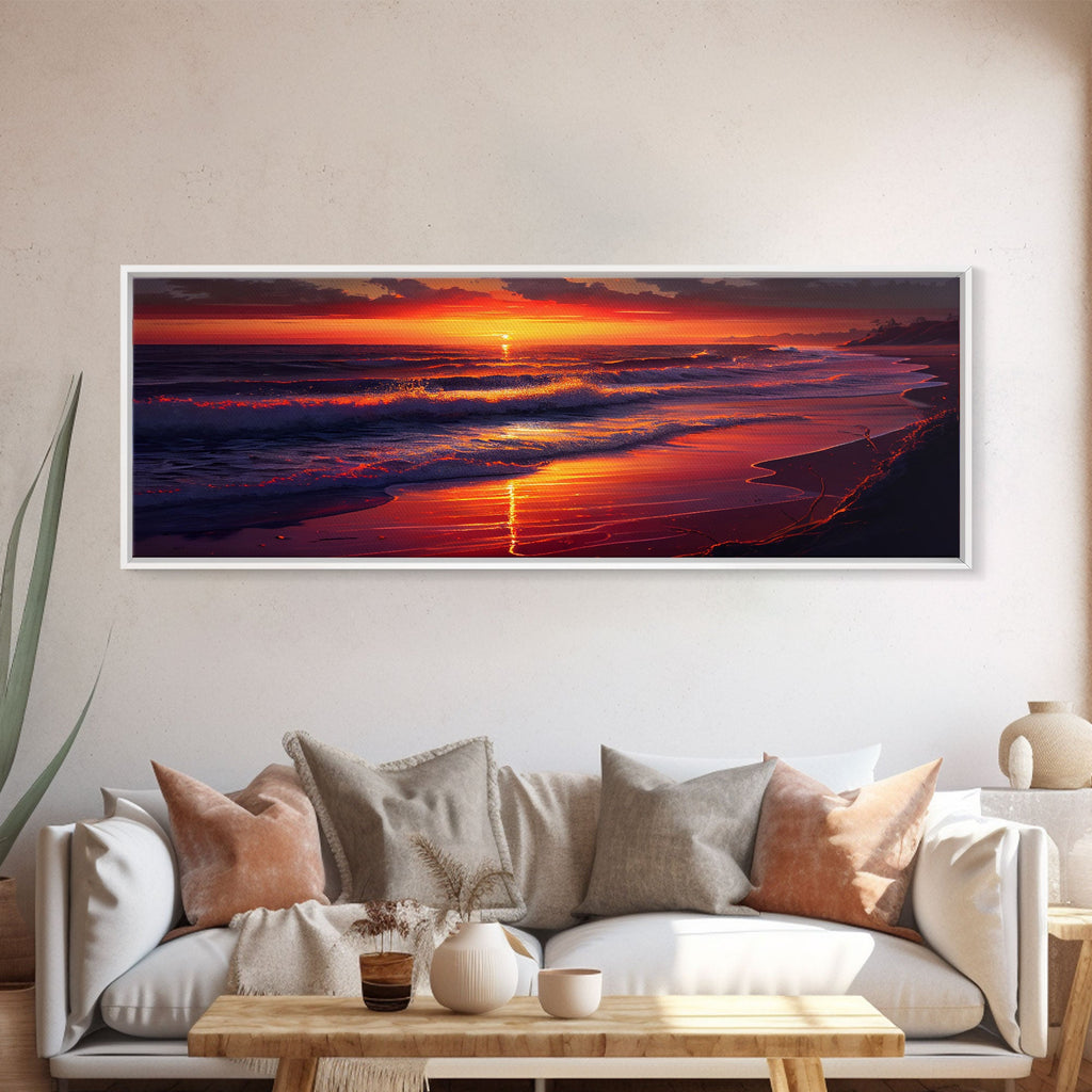 Large Art Sunset, Beach landscape, Coastal Art Print, Beach House, Coastal Decor, Beach Painting, Sunset Art, Framed/Unframed Canvas/Print | | Wiccan Center