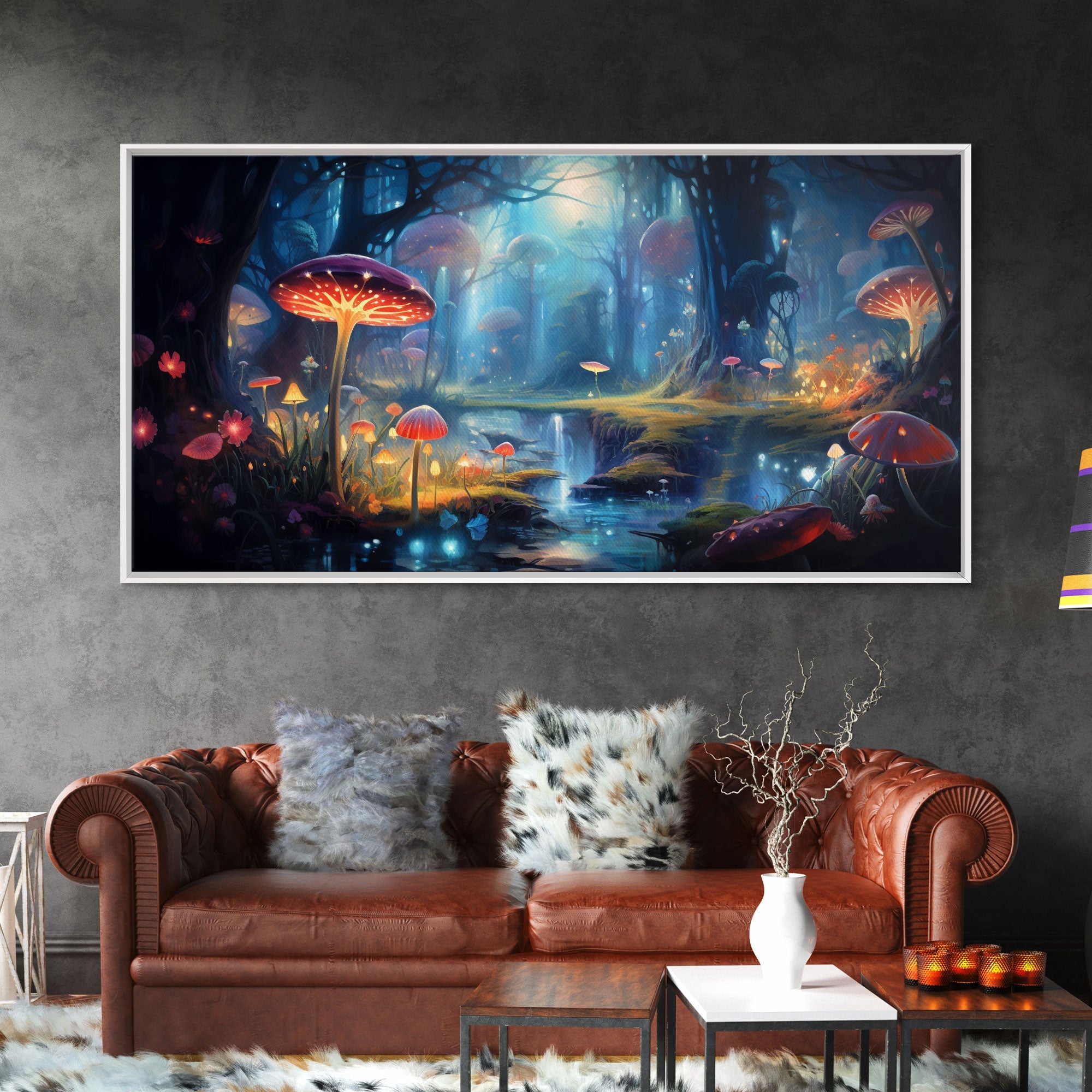 Fantasy Art, Dark Fantasy Forest Framed Canvas Print, Elven Decor, Magical Forest, RPG Game Art, Game Room Art, Witchy Decor, Wall Art | | Wiccan Center