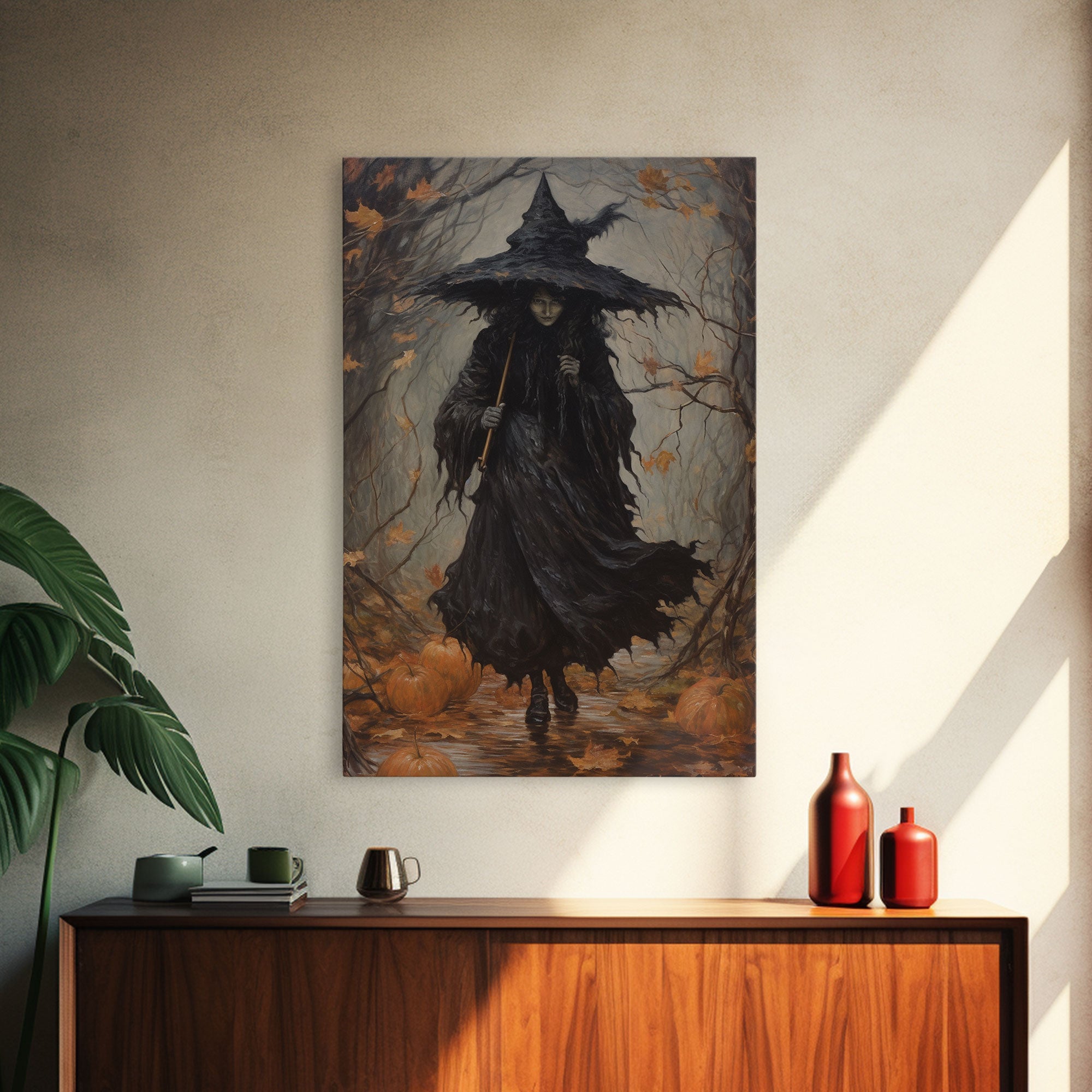 The Wicked Witch, Halloween Canvas Print, Framed Canvas, Unique Wall Art, Goth Art, Dark Academia, Witch Art, Witchcraft, Witch Decor | | Wiccan Center