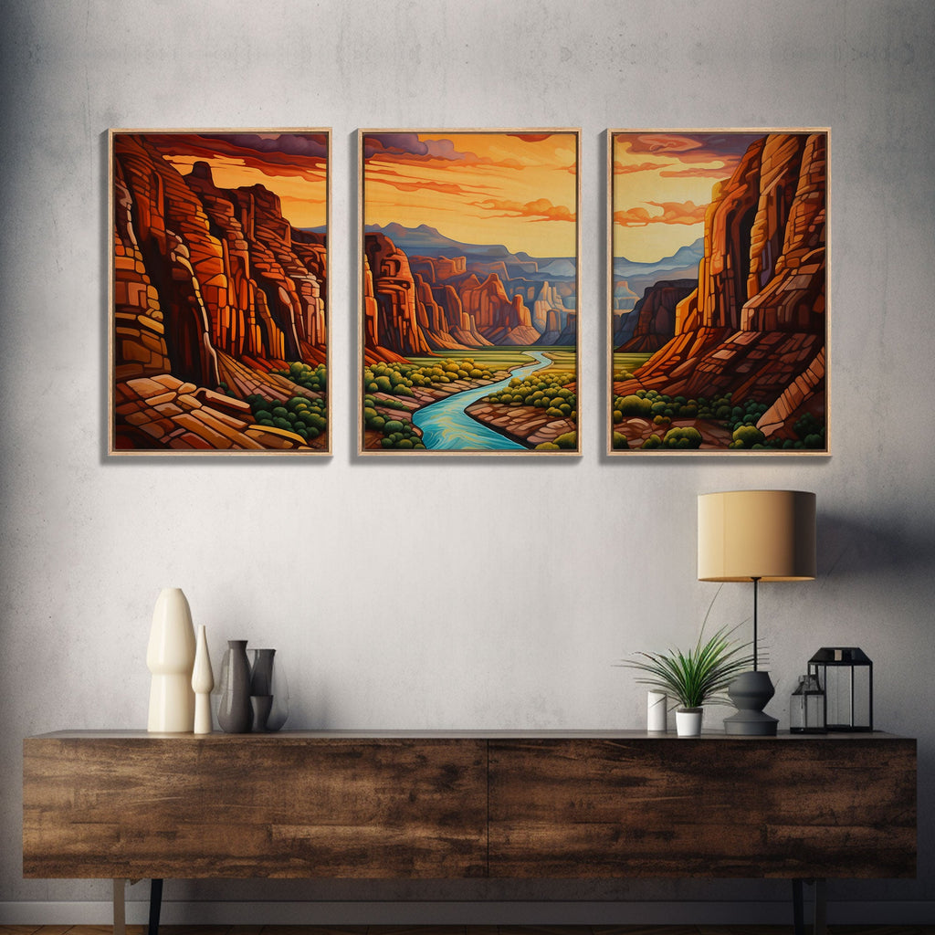 Canyon Art, River Wall Art, Landscape Wall Print, Canvas Print, Wall Art, 3 Piece Wall Art, Appreciation Gift, Ranch Decor, Western Wall Art | | Wiccan Center
