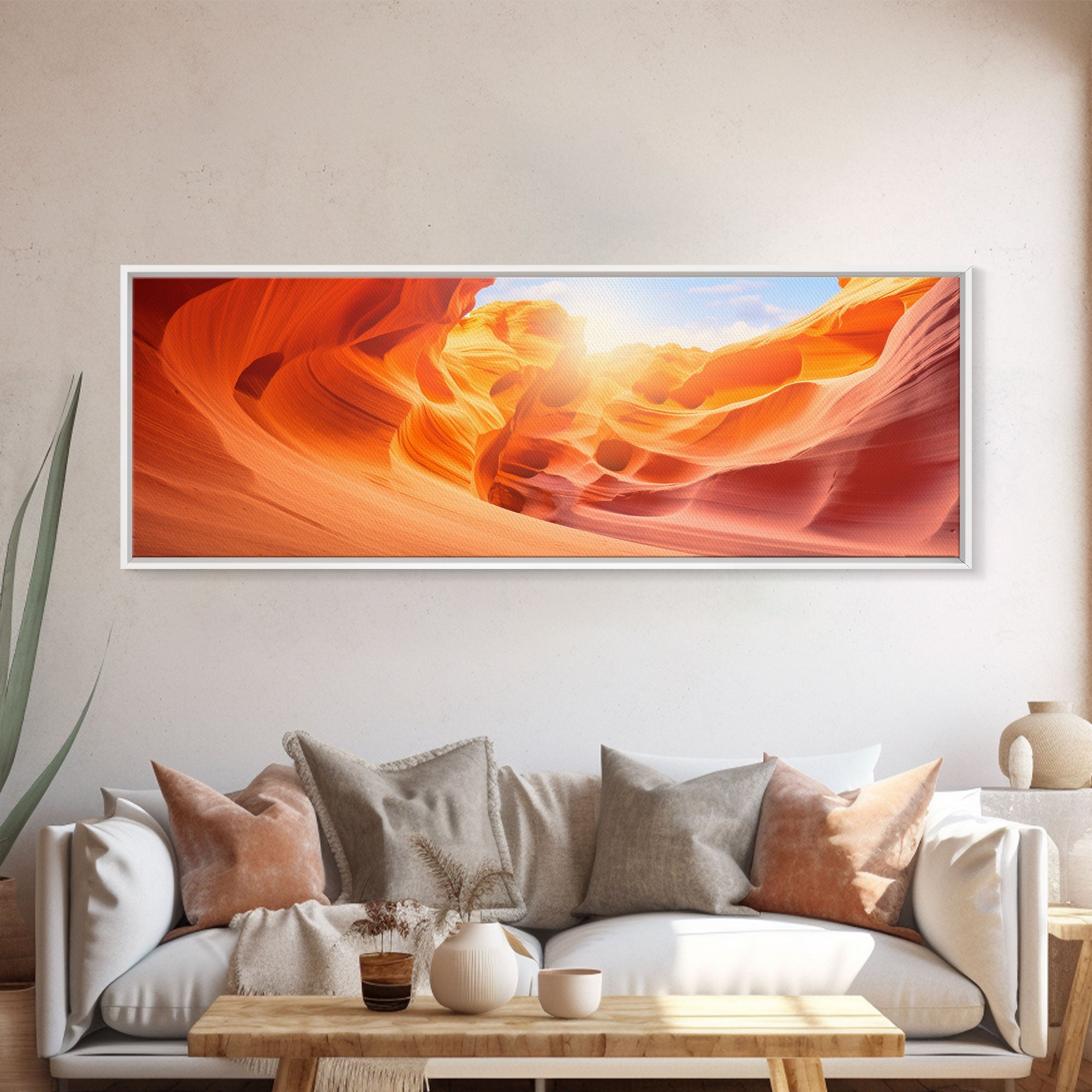 Beautiful Photographic Panoramic of Antelope Canyon Arizona, Sunset Photography, Framed Canvas Print, Landscape Photography, Landmark Art | | Wiccan Center
