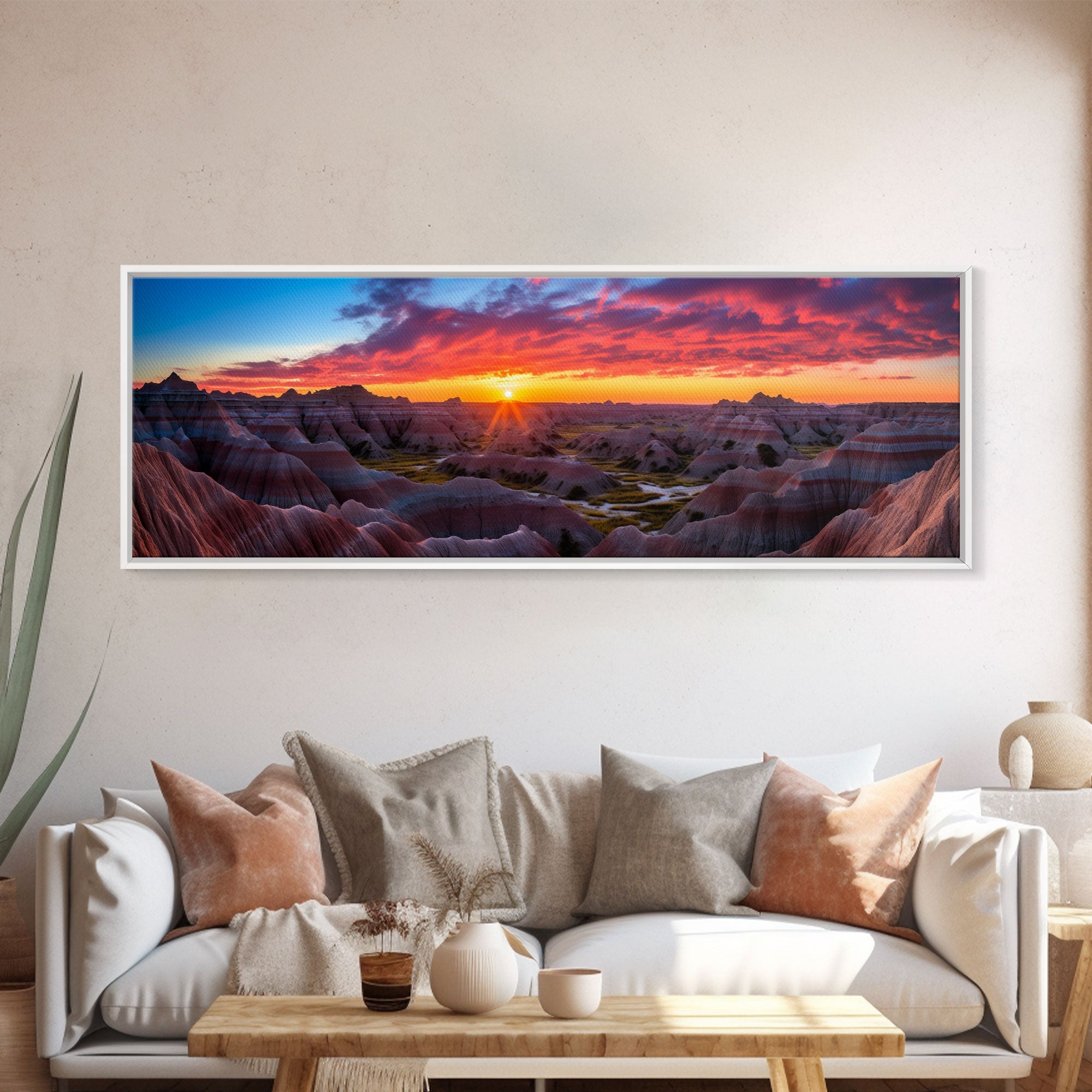 Photographic Panoramic of Badlands National Park, Sunset Photography, National Park Art, Framed Canvas Print, Landscape Photography | | Wiccan Center