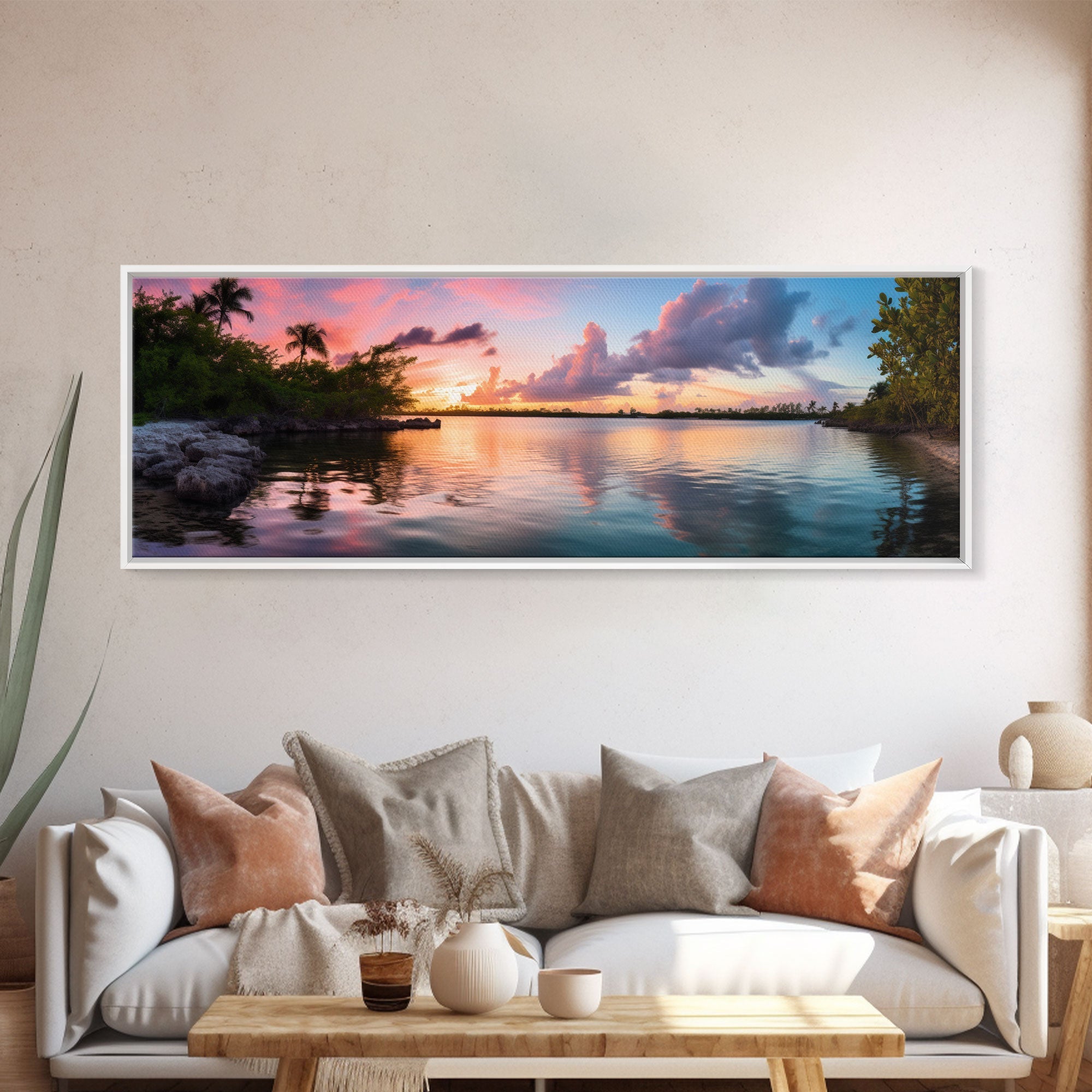 Photographic Panoramic of Biscayne Florida National Park, Sunset Photography, National Park Art, Framed Canvas Print, Landscape Photography | | Wiccan Center