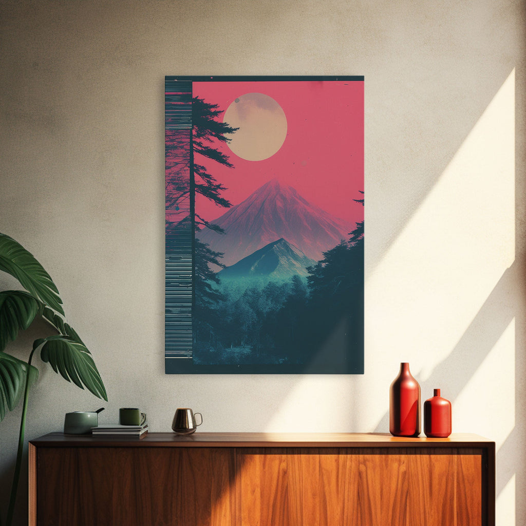 Moon Wall Art, Moon Print, Mountains Wall Art, Canvas Print, Wall Hanging, Portrait Art, Nature Wall Art, Country Home Decor, Bedroom Prints | | Wiccan Center