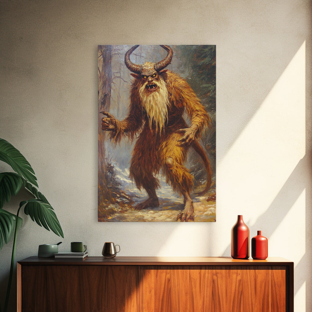 The Wendigo Dark Macabre Wall Art, Halloween Decor, Satyr Painting Print, Spooky Season Art, Halloween Wall Art, Demon Painting | | Wiccan Center