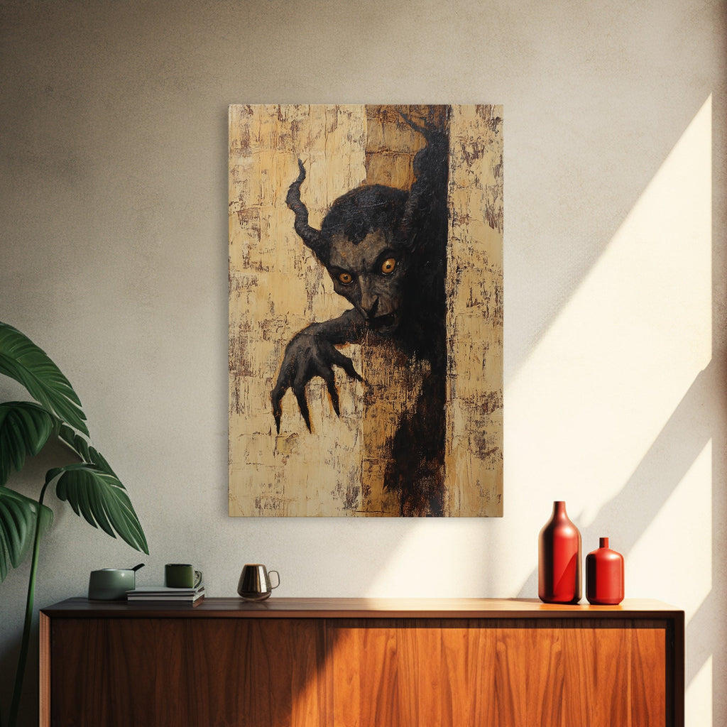 Demon Painting Print, Dark Macabre Wall Art, Original Satyr Painting, Witchy Decor, Wall Art For Witches, Witch Familiar Painting | | Wiccan Center