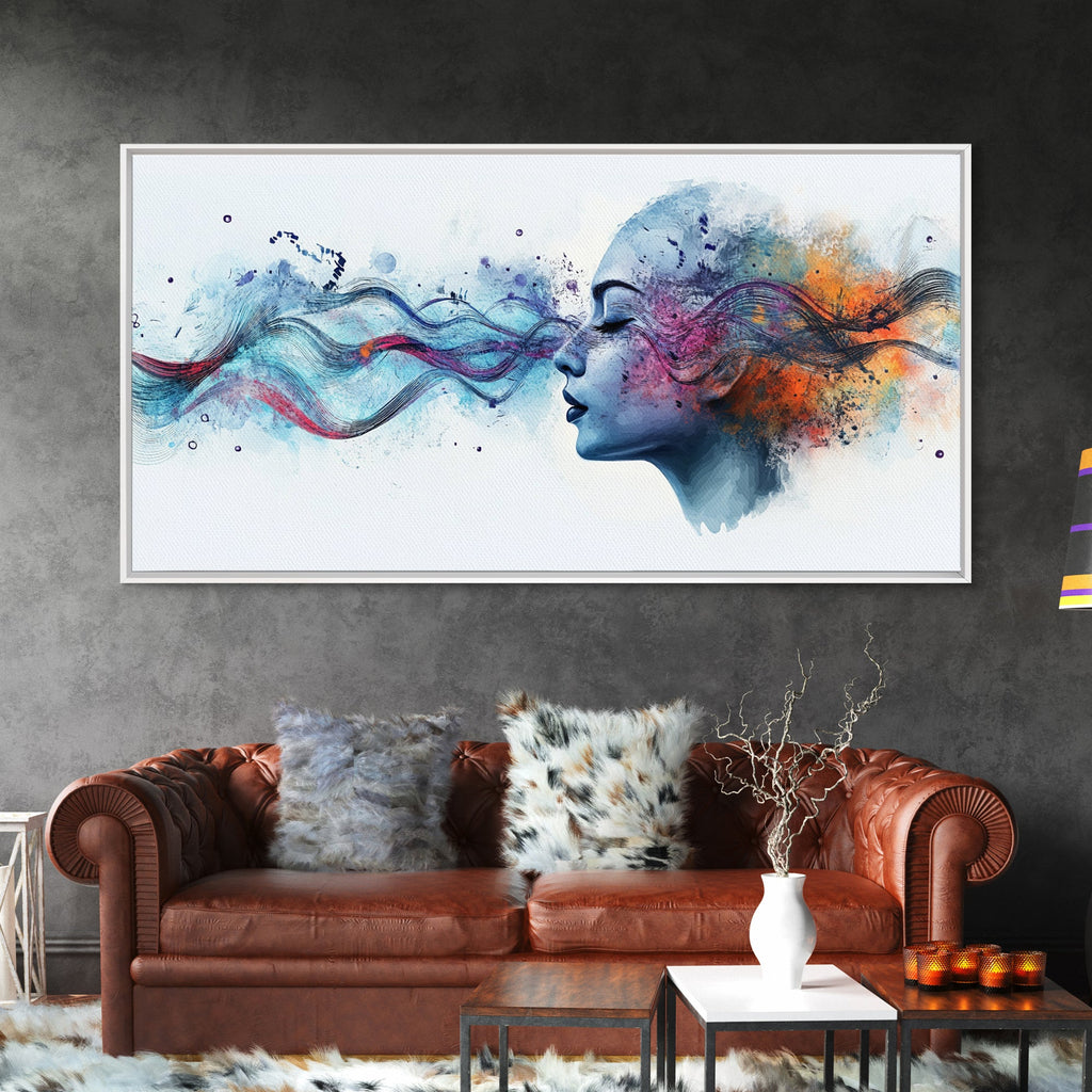 Vibrant Feminine Energy Canvas Print - Abstract Goddess Art Therapy Wall Decor - Whimsical Moody Brain Art for Home Office | | Wiccan Center