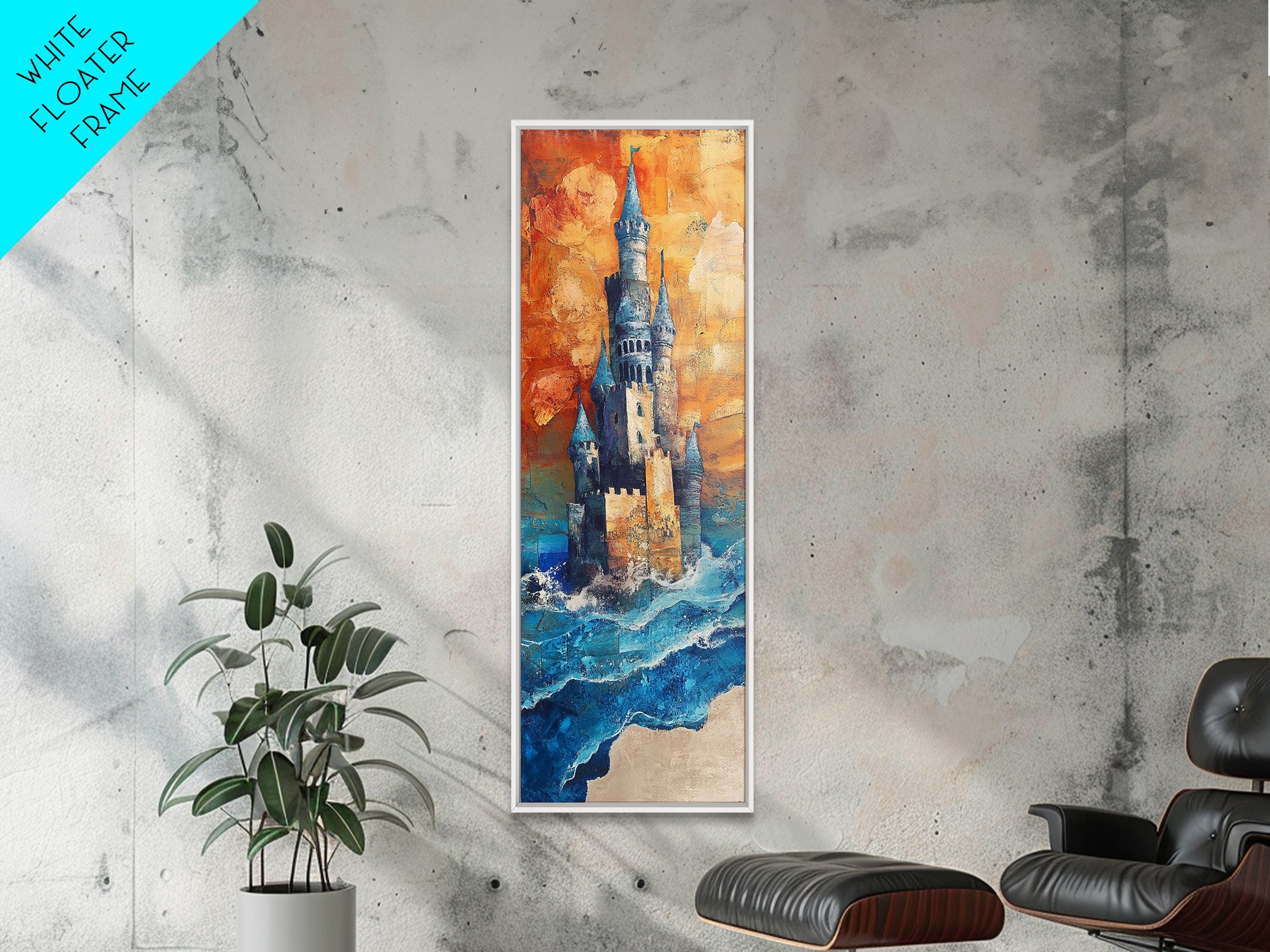 Fantasy Castle, dark romance painting, moody art, fairy tale art, framed canvas print, gothic decor, above bed wall art, boho art | | Wiccan Center
