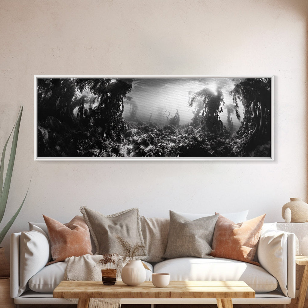 Kelp Forest, Underwater Magic, Ocean Depths, Framed Canvas Print, Marine nature photography, Bathroom wall decor, Moody coastal aesthetic | | Wiccan Center