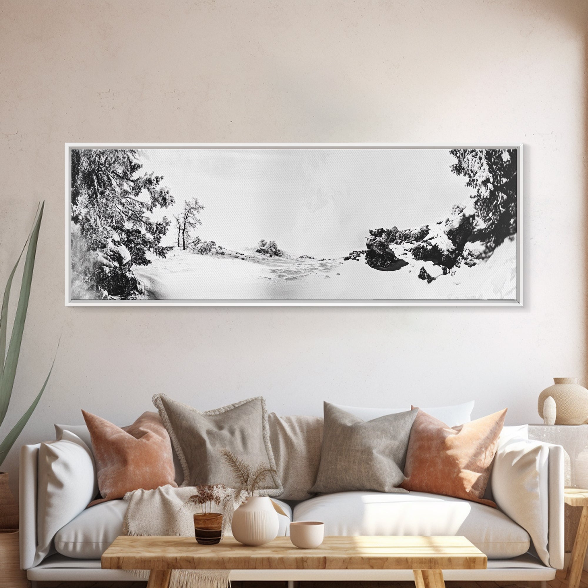 Snow Trees, Dreamy White, Winter Fantasy, Canvas Print, surreal landscape art, fantasy winter decor, magical room aesthetic, Christmas wall art | | Wiccan Center