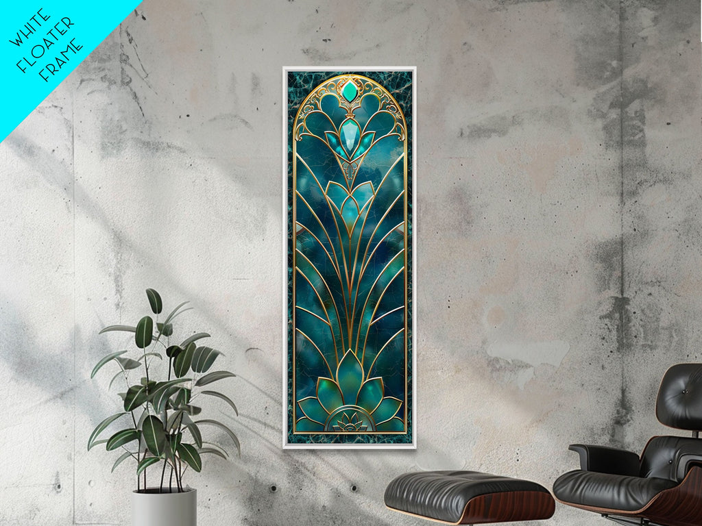 Art Deco Stained Glass Print, Framed Canvas, Wood Frame Wall Art, Retro Style Decor, Roaring 20s Inspired Wall Art | | Wiccan Center