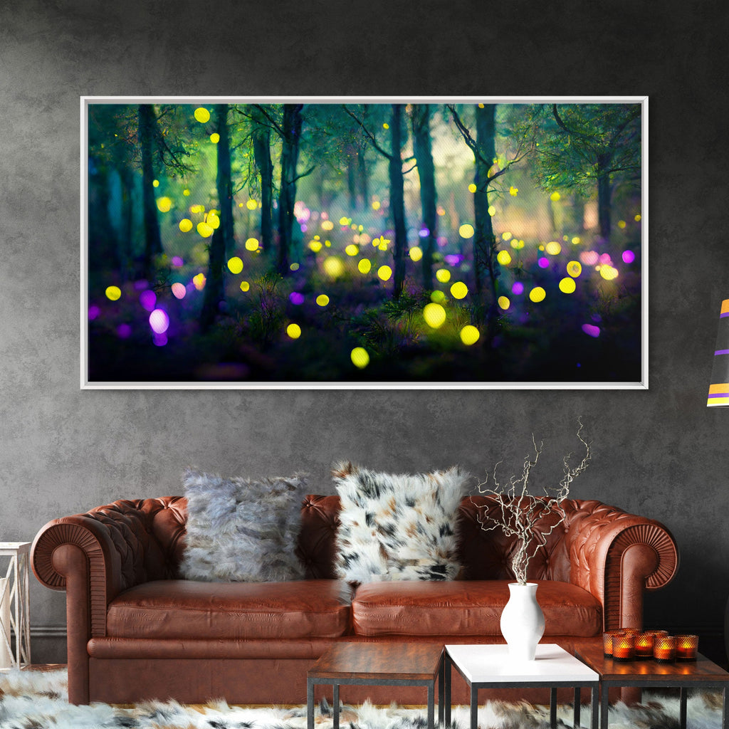 Magical forest with fairies canvas print, fantasy art, cool wall art, dorm art, ready to hang wall art | | Wiccan Center