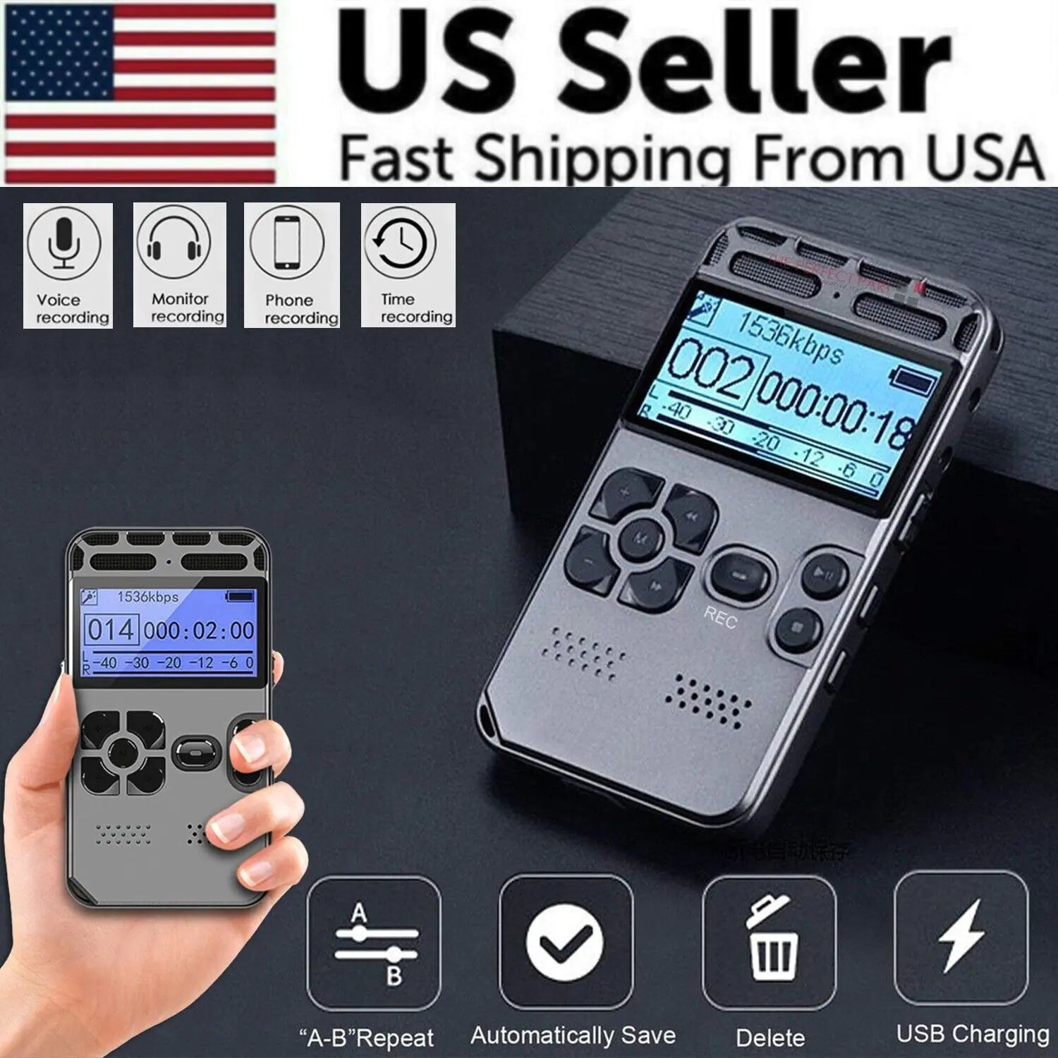 64GB Rechargeable LCD Digital Audio Sound Voice Recorder Dictaphone MP3 Player | | Wiccan Center