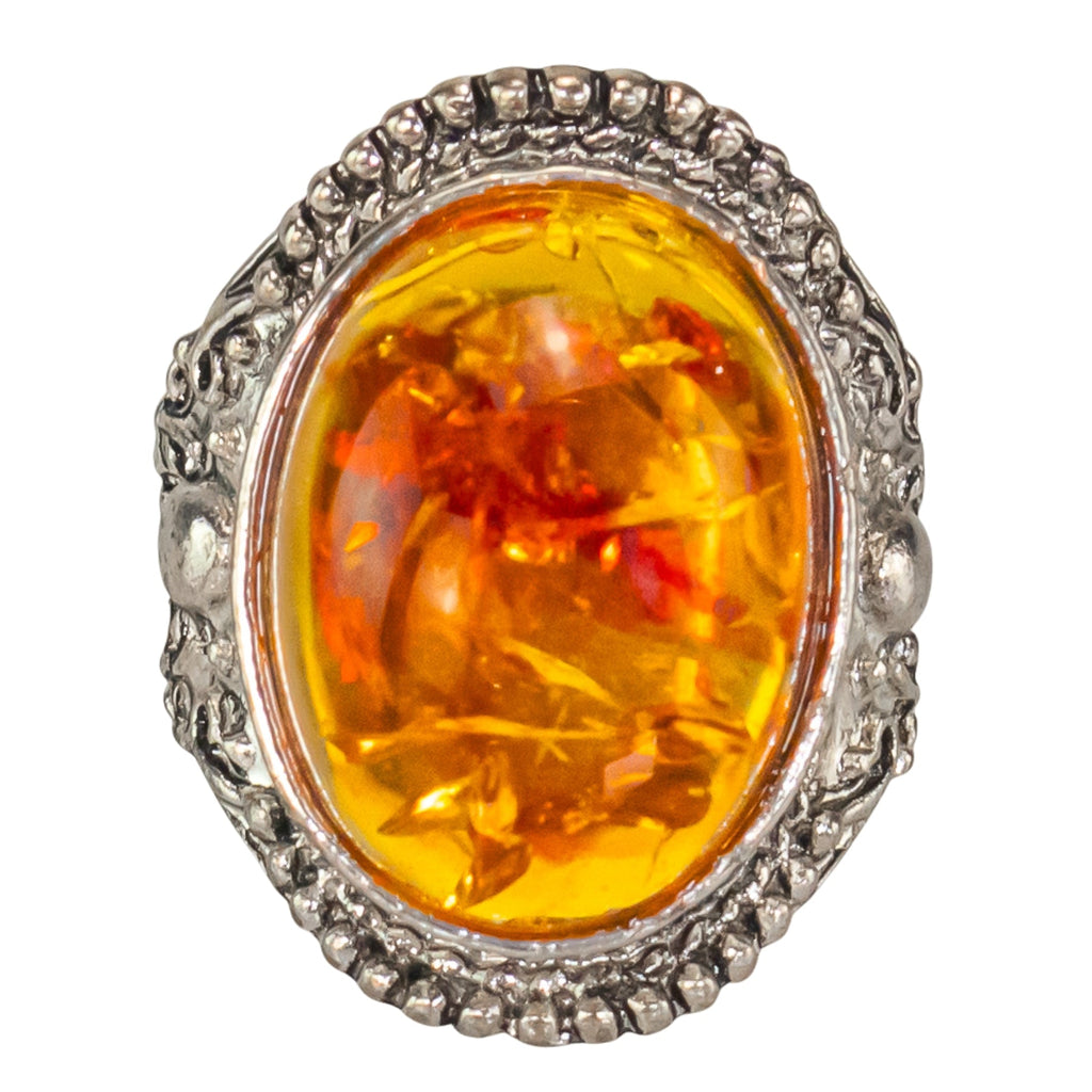 Honey Amber Oval Ring