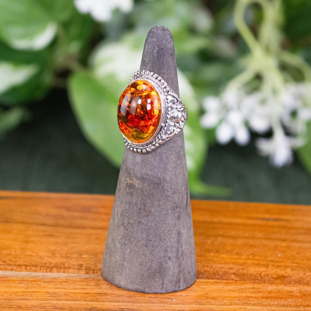 Honey Amber Oval Ring