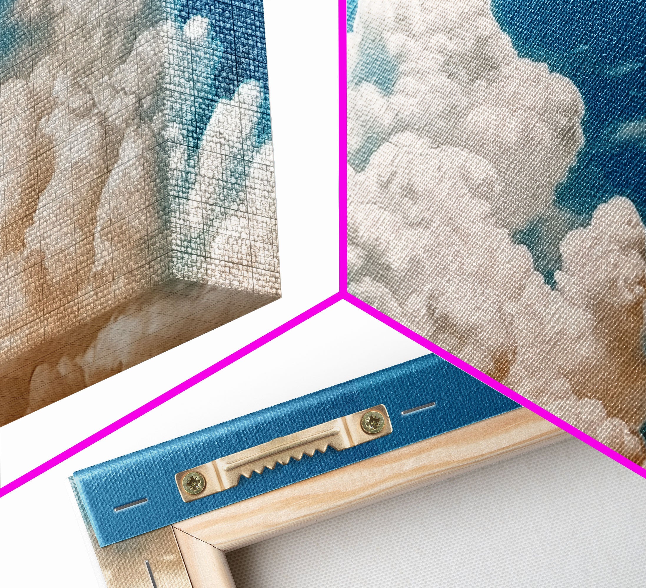 Cloud Wall Art Triptych 3 Piece Set Blue Wall Art Abstract Art Print Minimalist Wall Art Indigo Art Maximalist Deco Sky Wall Art Sky Print | | Wiccan Center
