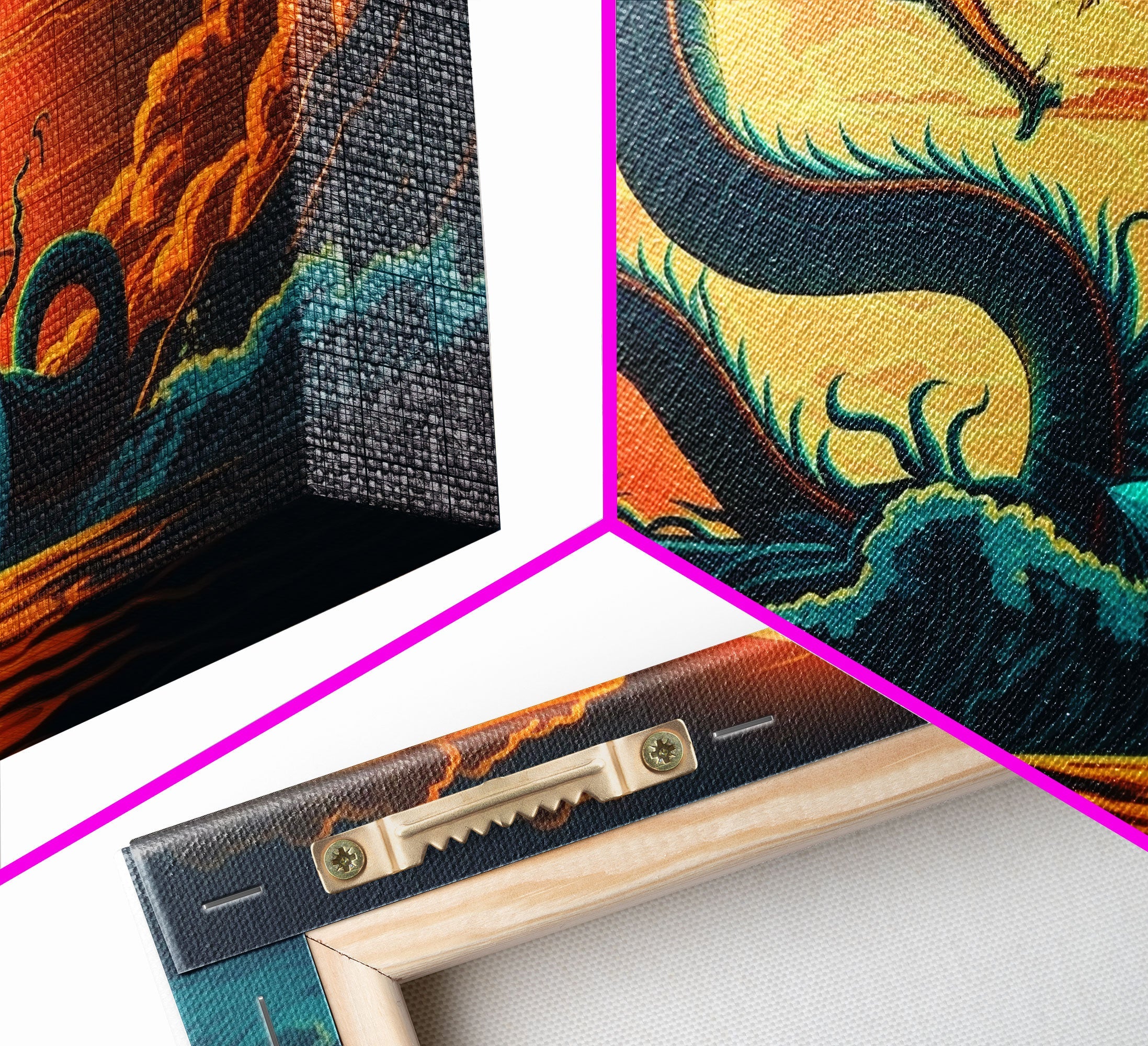 Jormungandr The Sea Serpent, Pop Art, Framed Canvas Print, Fantasy Art, Norse Mythology, Nordic / Viking Wall Art | | Wiccan Center