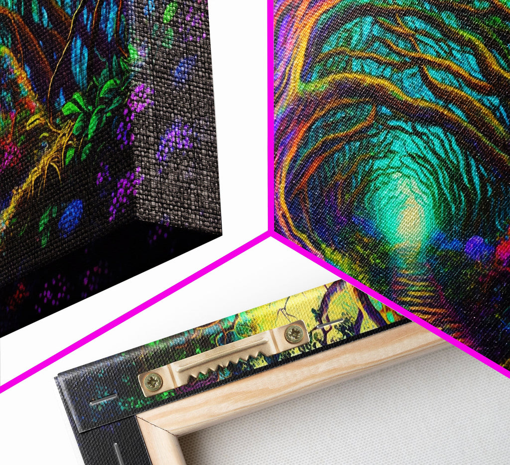Fantasy wall art, canvas print, magical forest, fantasy landscape art, ready to hang wall art, magical glowing forest fantasy art | | Wiccan Center
