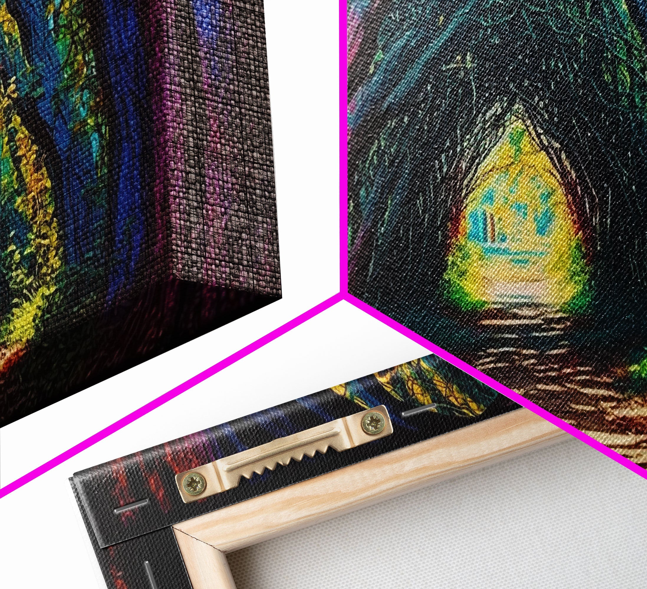 The Path through The Trees, Fantasy Art, Framed Canvas Print, RPG concept Art, Magical glowing forest | | Wiccan Center