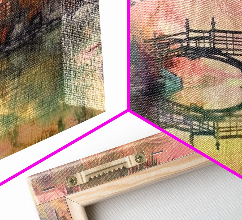 Oriental painting Wall art, Framed Canvas Print, Pop Art Style, Living room art, Original painting, Canvas art, Nature art, Japanese Pagoda | | Wiccan Center