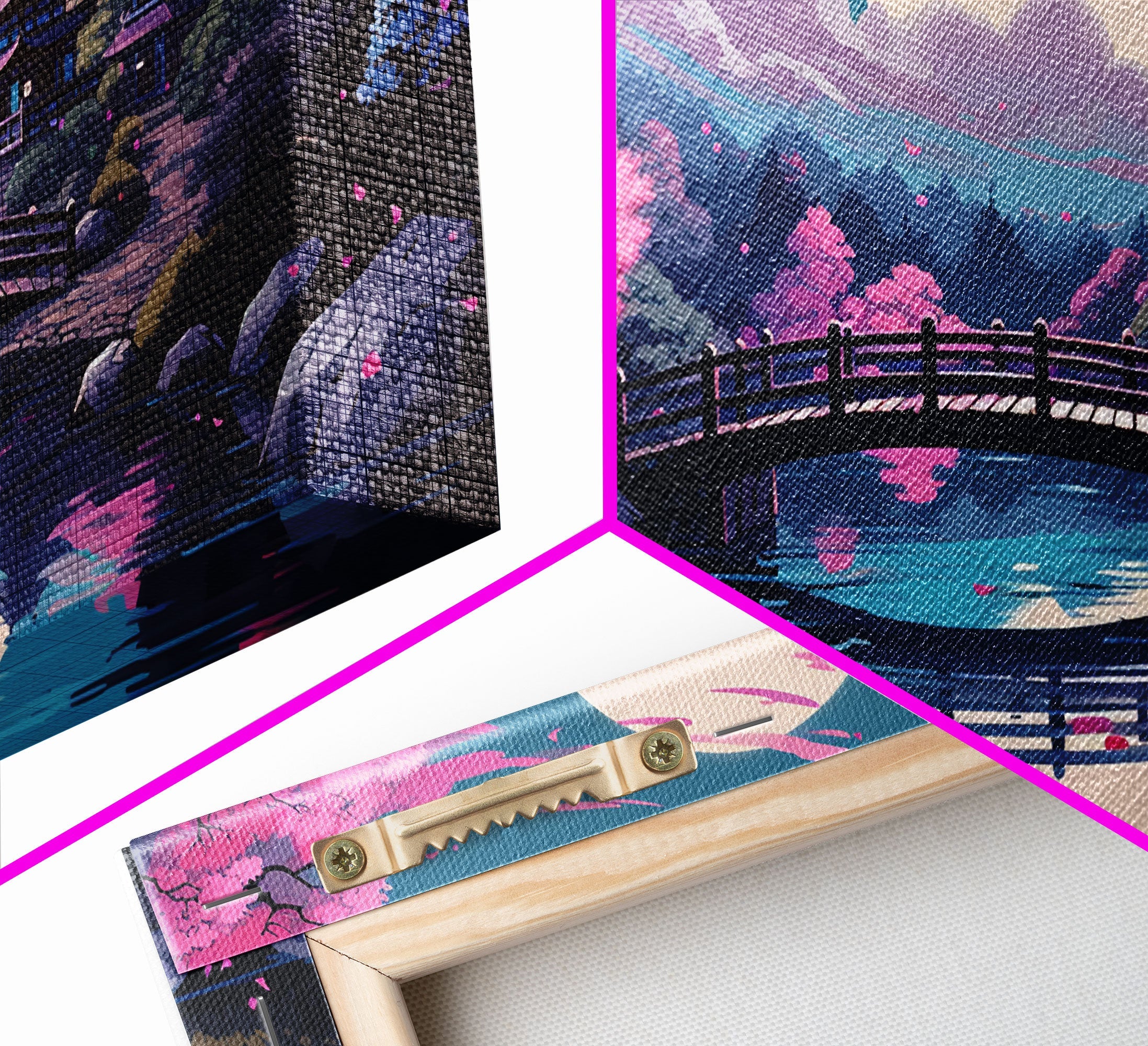 Japanese Art- Wabi Sabi Style Japanese Synthwave Pagoda, Game Room Art, Framed Canvas Print, Framed Art, Framed Painting, Retro Aesthetic | | Wiccan Center