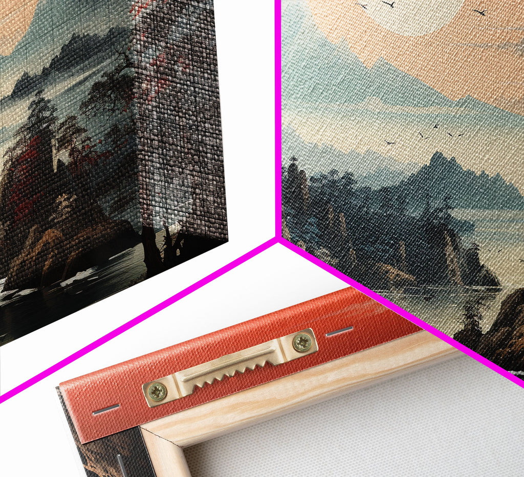 Japanese Wall Art, Mountains Print, Sunset Print, Canvas Print, Wall Art, 3 Piece Wall Art, Unique Wall Decor, Living Room Wall Art | | Wiccan Center