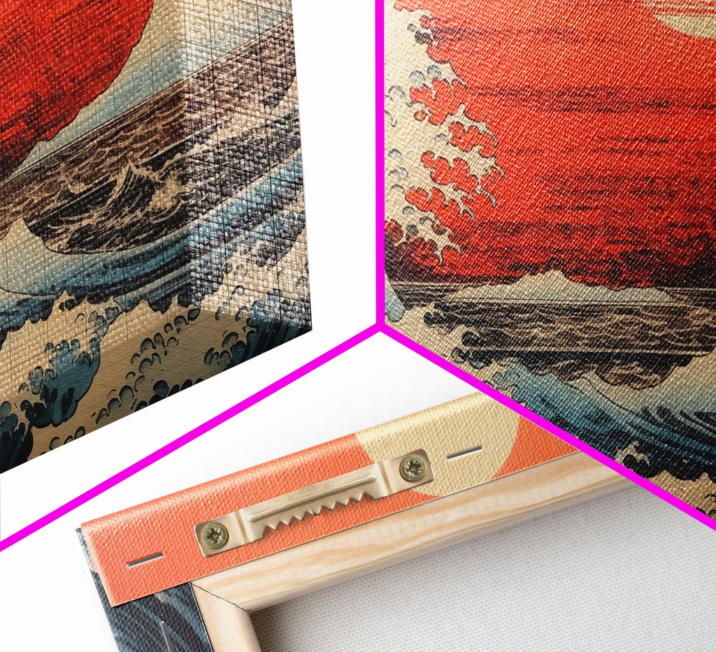 Japanese Wall Art, Ocean Waves, Asian Art, Sunset Art, Canvas Print, Wall Art, 3 Piece Wall Art, Above Bed Art, Southern Wall Art, RV Decor | | Wiccan Center