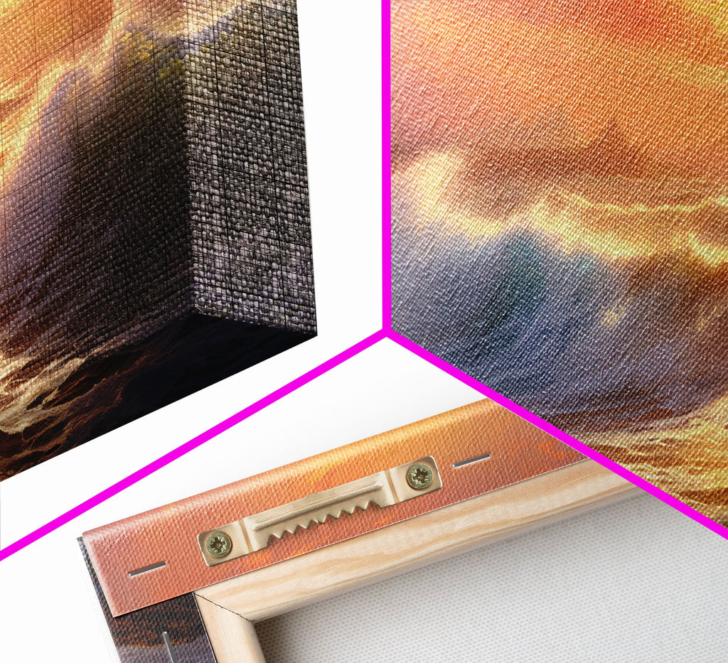 3 Piece Art Set, Seascape Painting Canvas Print, Beach House Decor, Sunset Painting, Original Painting, Boho Style Living Room Art | | Wiccan Center