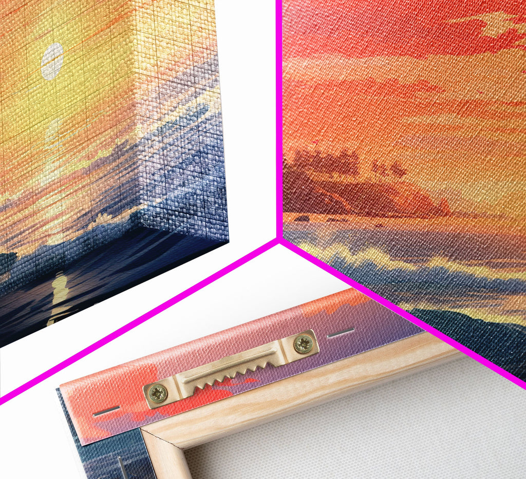 Sunset Wall Art, Light House Decor, Ocean Art Print, Canvas Print, Wall Art, 3 Piece Wall Art, Nautical Print, Seascape Art Print, Cozy Gift | | Wiccan Center