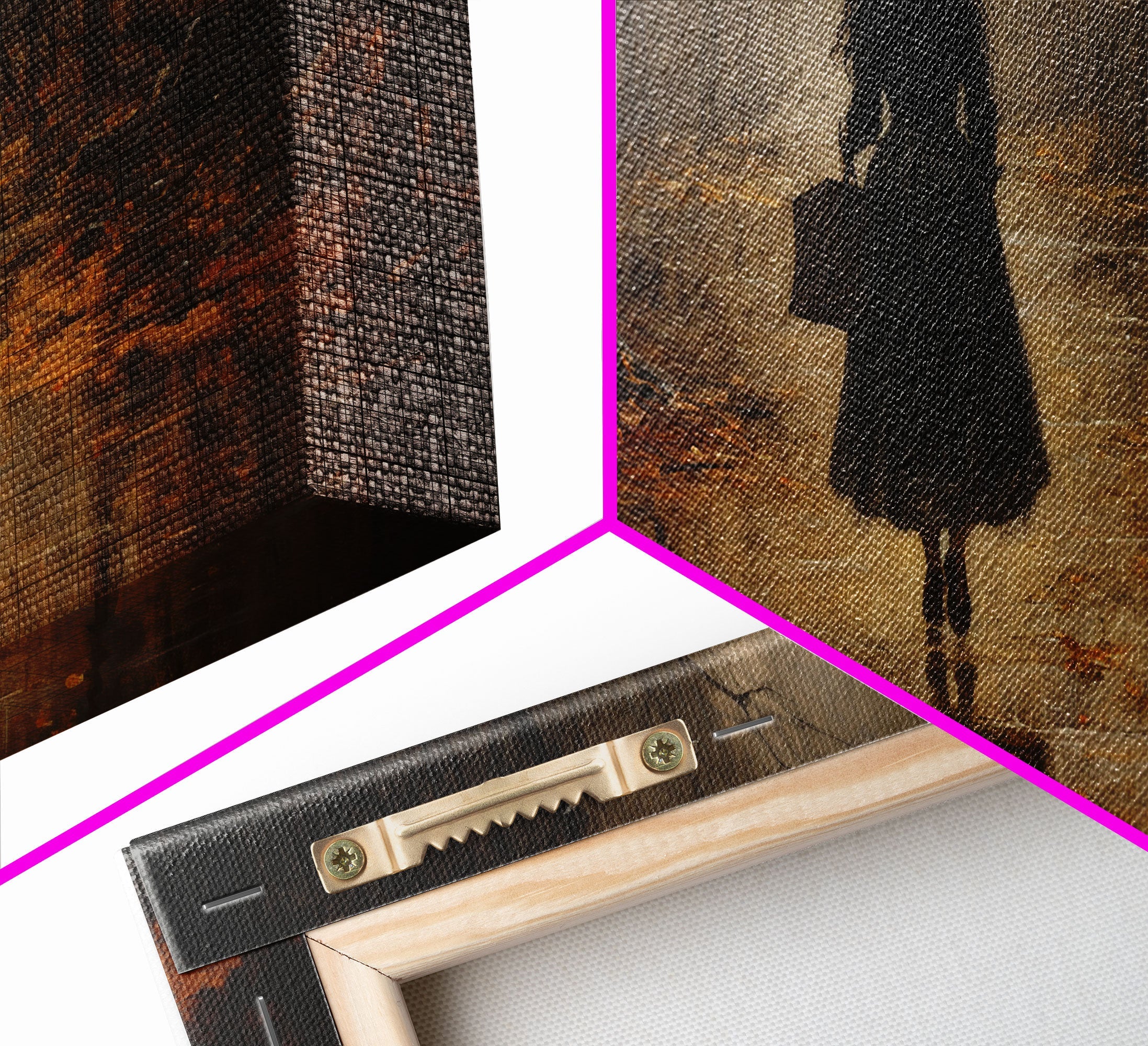 Witch Walking In The Rain, Witch Print, Framed Canvas or Poster, Victorian Oil Painting, Dark Academia, Witchcraft Decor, Witchy Art | | Wiccan Center