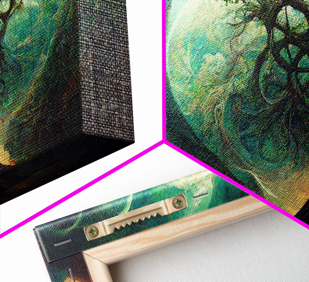 Yggdrasil Tree of Life, Nordic Viking Fantasy Art, Ready To Hang Canvas Print, Cool Living Room Wall Art Decor | | Wiccan Center