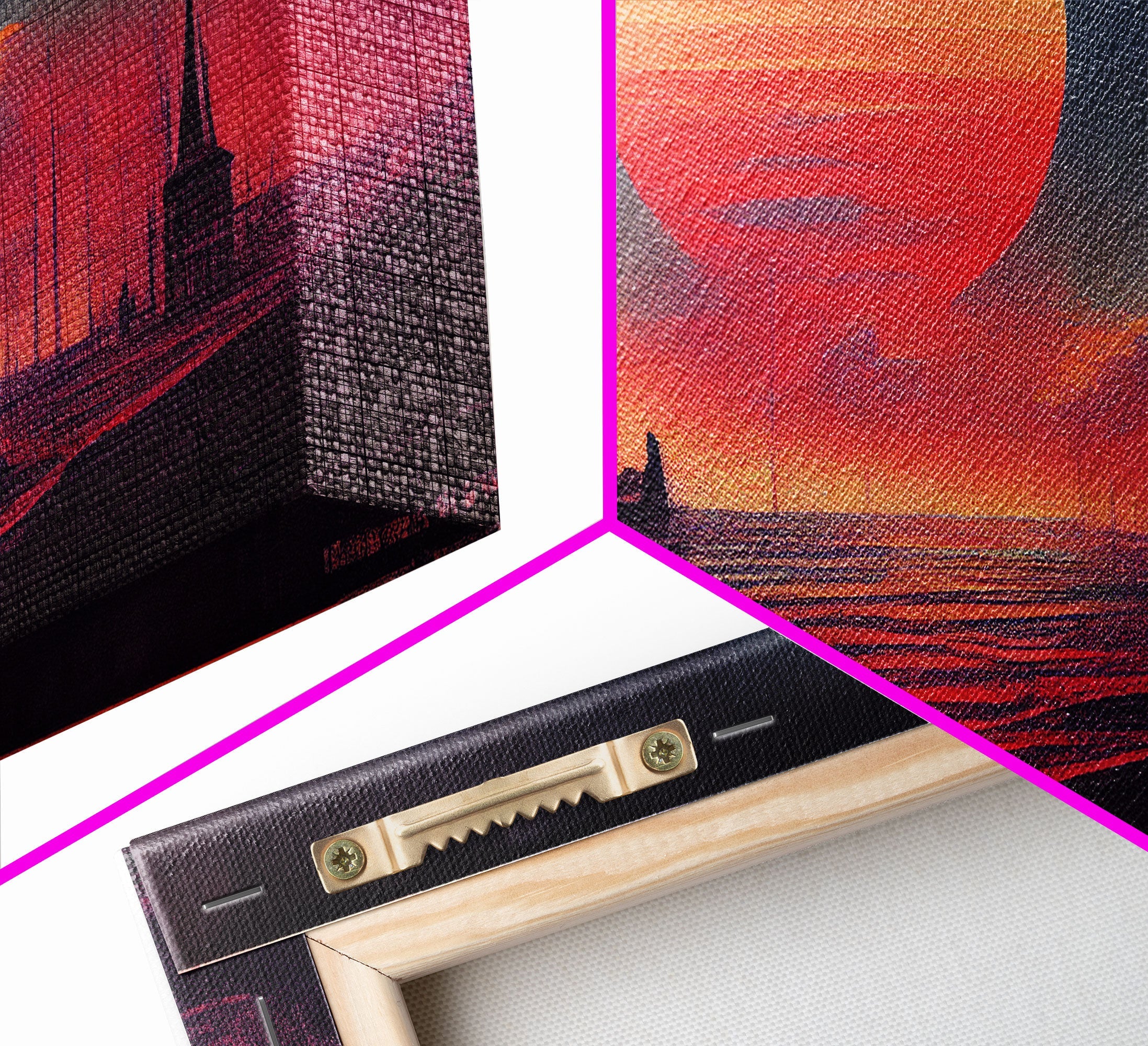 Haunted Sunset, Spooky Halloween Art, Gloomy Wall Decor, 3 Piece Canvas Decor, 3 Piece Wall Art, Ready To Hang Canvas Prints | | Wiccan Center