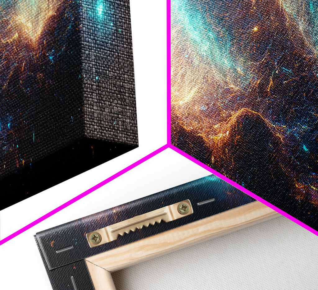 Galaxy of Stars, Scifi, String Theory, 3 Piece Wall Art, Ready To Hang Canvas Print, Cool Living Room Wall Art Decor | | Wiccan Center