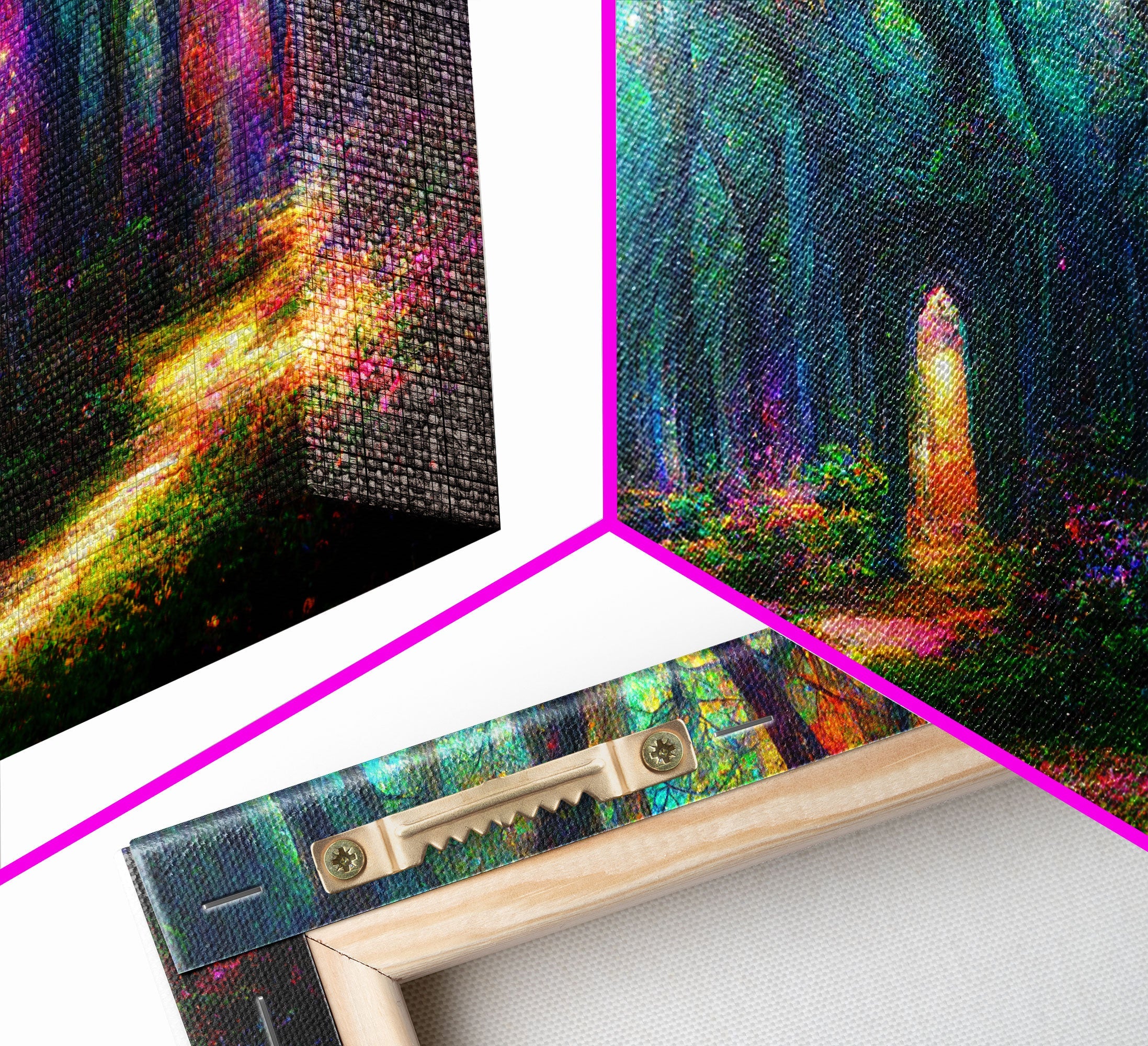 Fantasy wall art, canvas print, magical forest, fantasy landscape art, 3 Piece Wall Art, Ready To Hang Canvas Print | | Wiccan Center