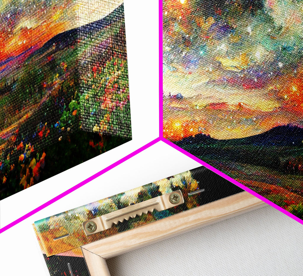 Night Starry Sky Landscape Colorful Night Sky Nature Living Room Wall Art Spiritual Starry, 3 Piece Wall Art, Ready To Hang Canvas Print | | Wiccan Center