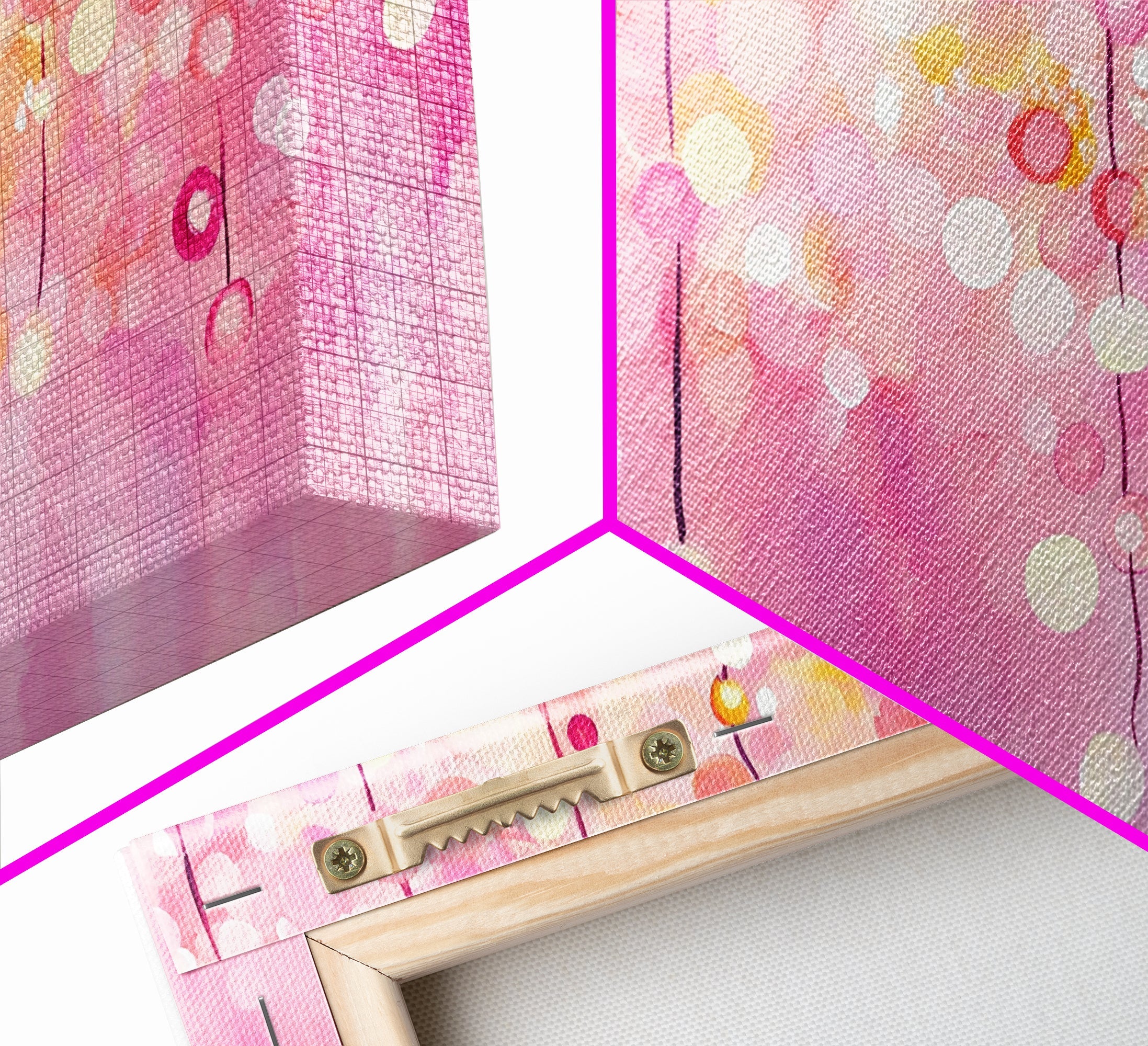 Magical Fairy Light Pink Abstract Canvas Print with Bokeh Lights, Ideal Whimsical Art for Living Room, Vertical Skinny Wall Art | | Wiccan Center