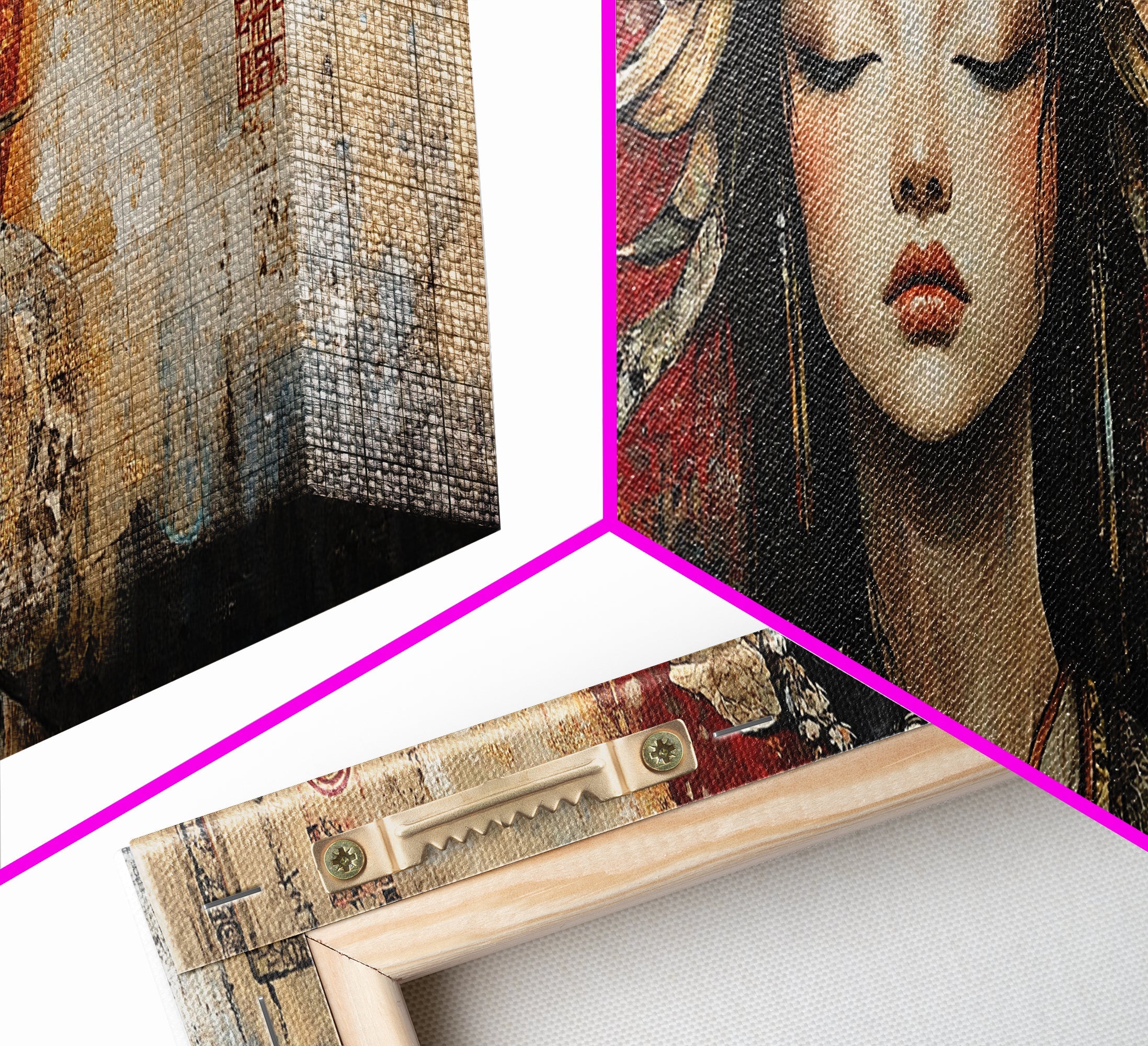 Radiant Goddess Framed Canvas Print Art Nouveau Style Japanese-Inspired Goddess Art Print Bedroom Wall Decoration | | Wiccan Center