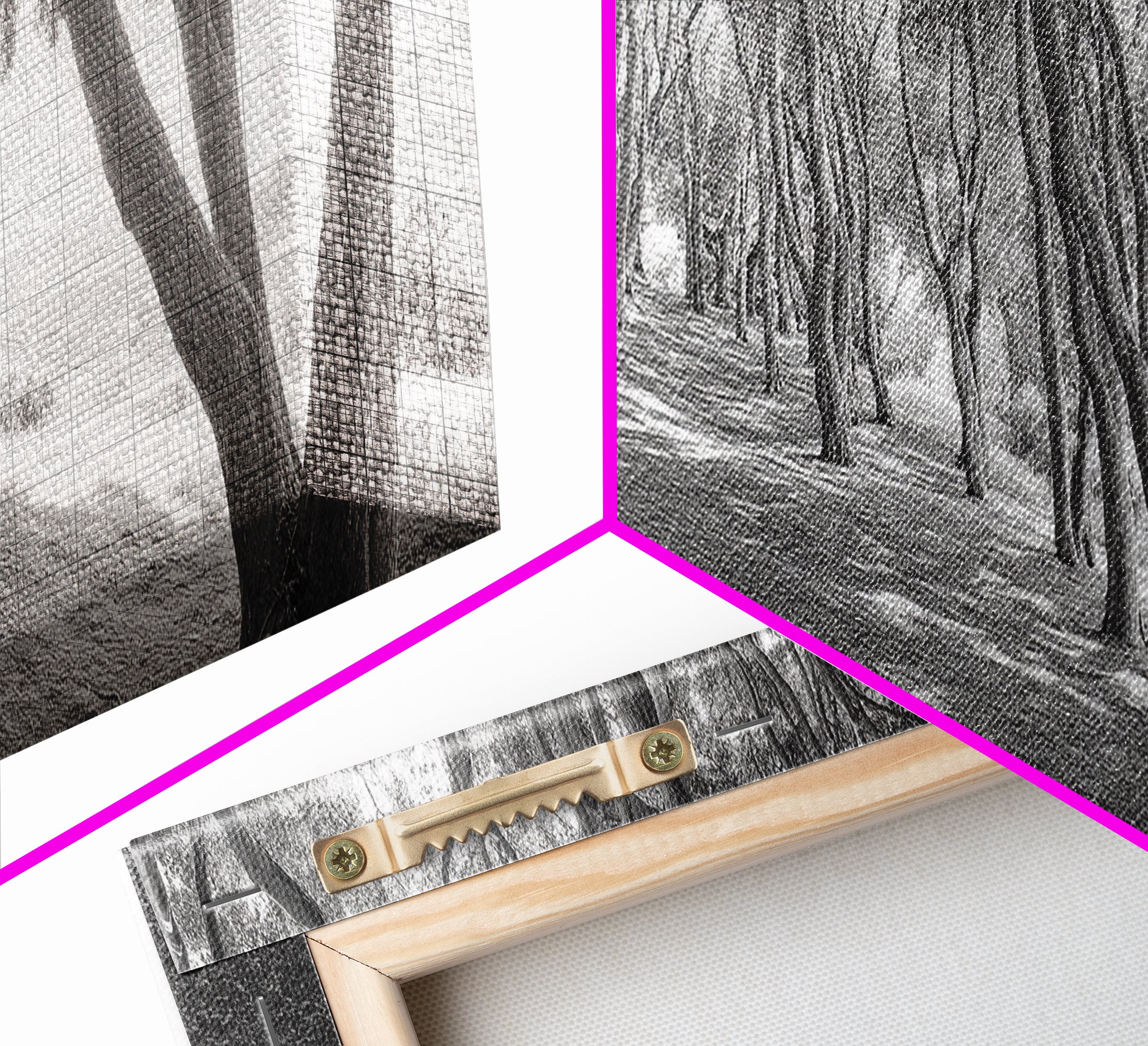 Forest Path, Tree Tunnel, Light Shadows, Woodland Magic, Framed Canvas Print, Nature Lover Gift, Entryway Wall Art, Modern Rustic Style