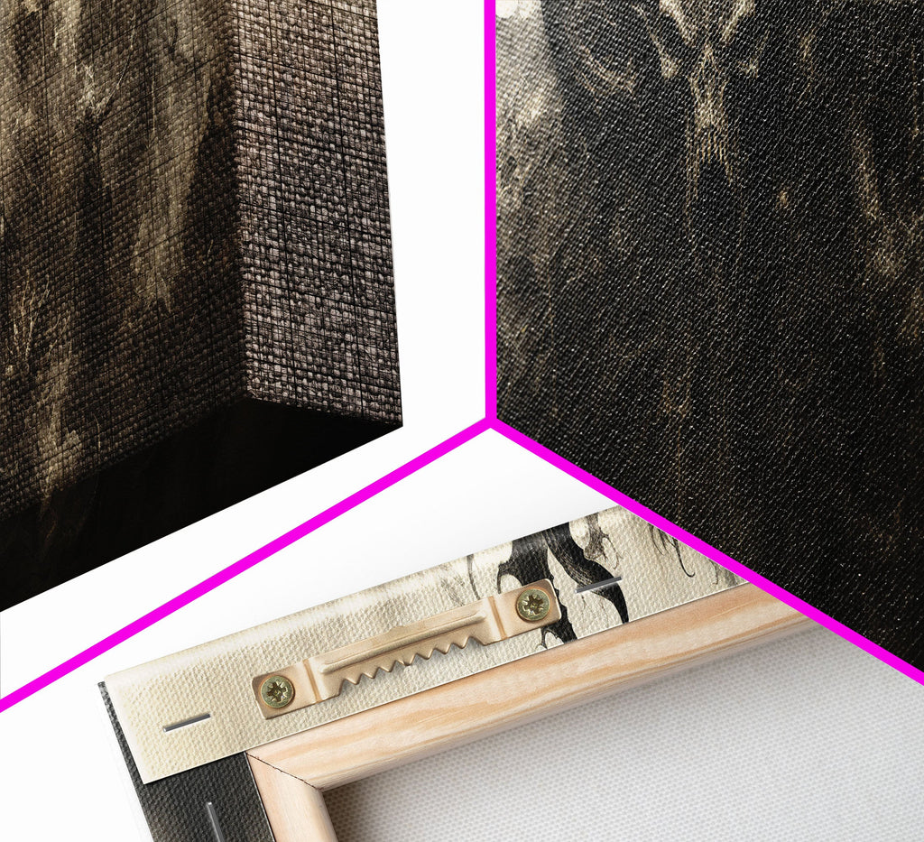 The Demon, Panoramic Canvas Print, Framed Halloween Art, Spooky Decor, Halloween Art, Halloween Wall Art, Halloween Art Print | | Wiccan Center