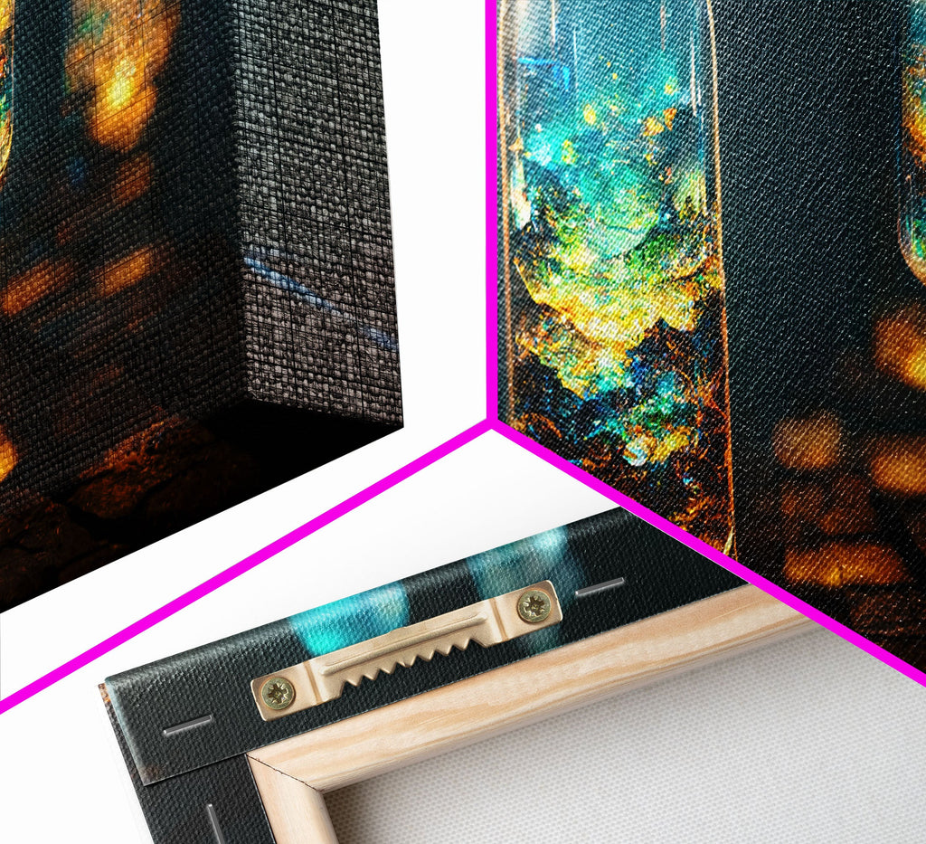 Miniature world in a bottle canvas print, high fantasy wall art, magical wall art, ready to hang wall art | | Wiccan Center