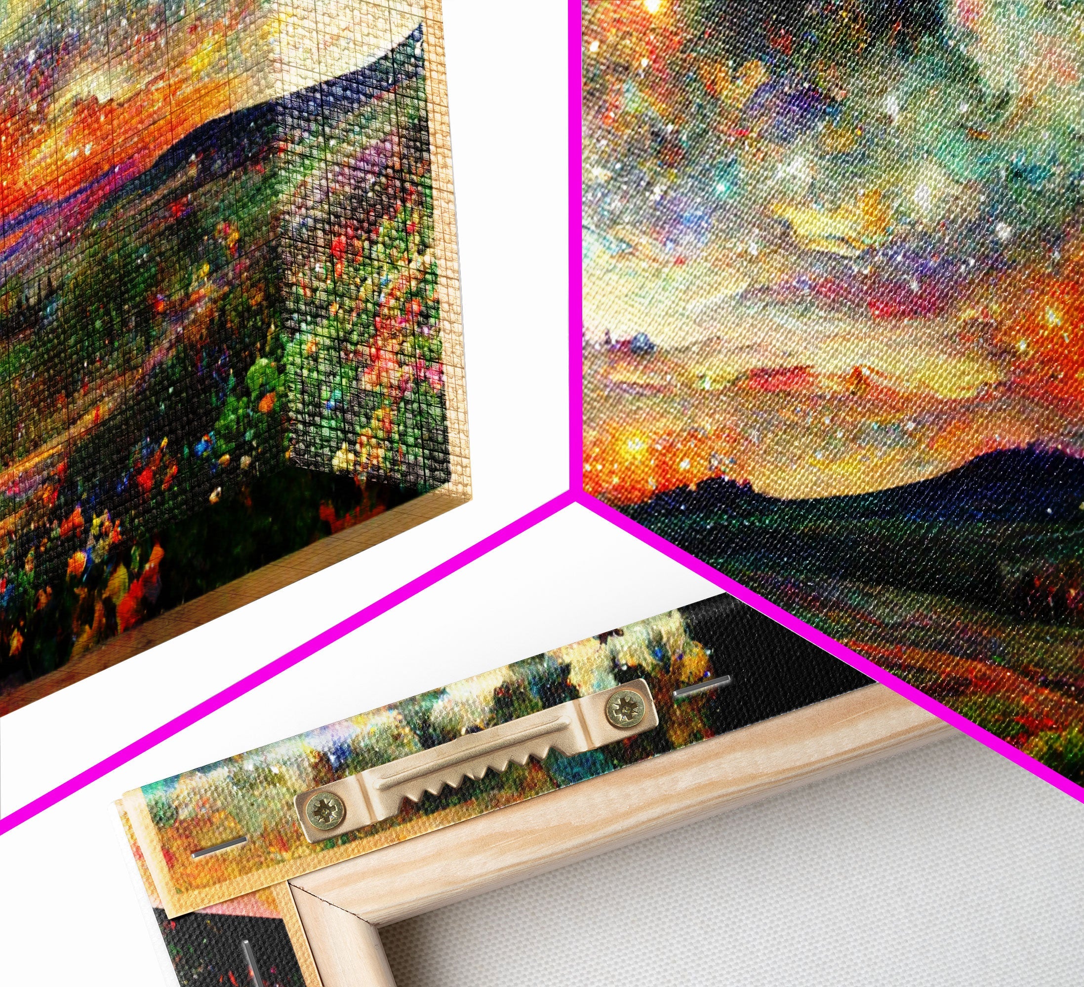 Night Starry Sky Landscape On Canvas Print Colorful Night Sky Painting Nature Painting Living Room Wall Art Spiritual Starry Painting | | Wiccan Center