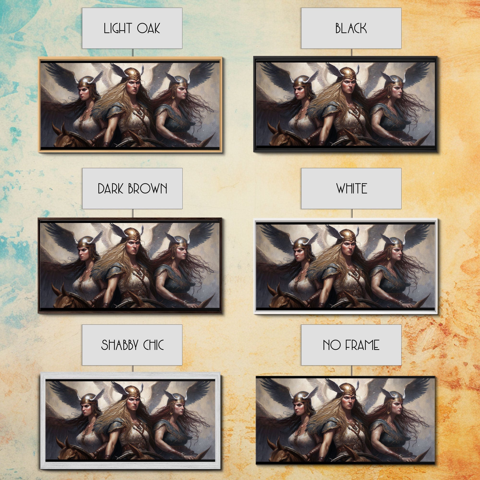The Valkyries, Norse Mythology, Framed Canvas Print, Norse Fantasy Art