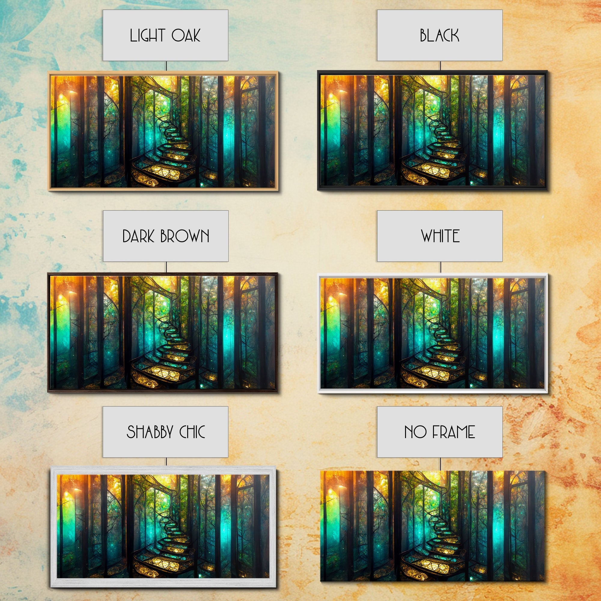 Fantasy wall art, canvas print, magical forest, fantasy landscape art, ready to hang wall art, bioluminescent glowing fantasy wall decor | | Wiccan Center