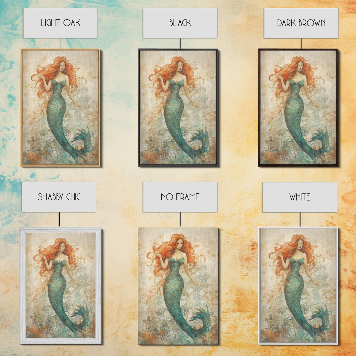 Coastal Mermaid Canvas Print Or Poster, Framed | | Wiccan Center