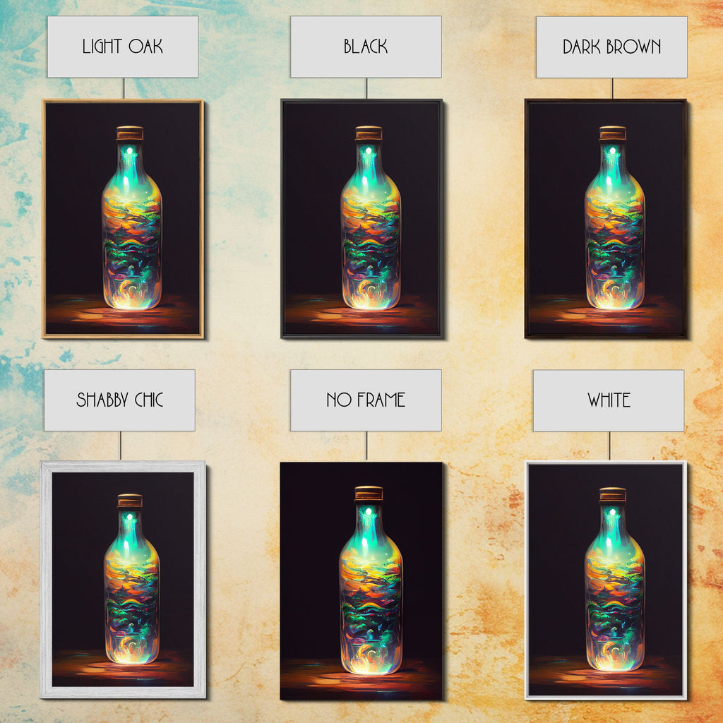 Miniature world in a bottle canvas print, high fantasy wall art, magical wall art, ready to hang wall art | | Wiccan Center