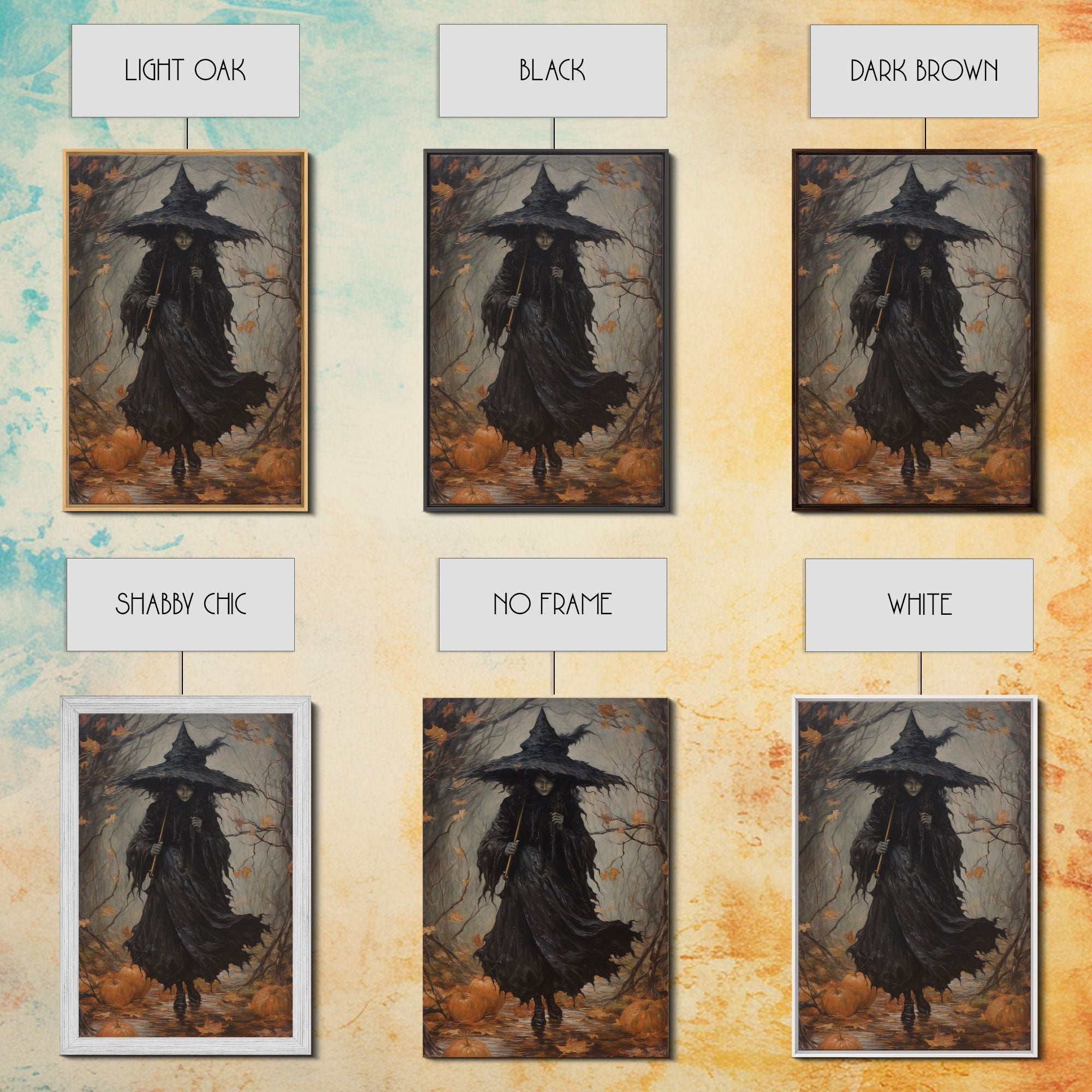 The Wicked Witch, Halloween Canvas Print, Framed Canvas, Unique Wall Art, Goth Art, Dark Academia, Witch Art, Witchcraft, Witch Decor | | Wiccan Center