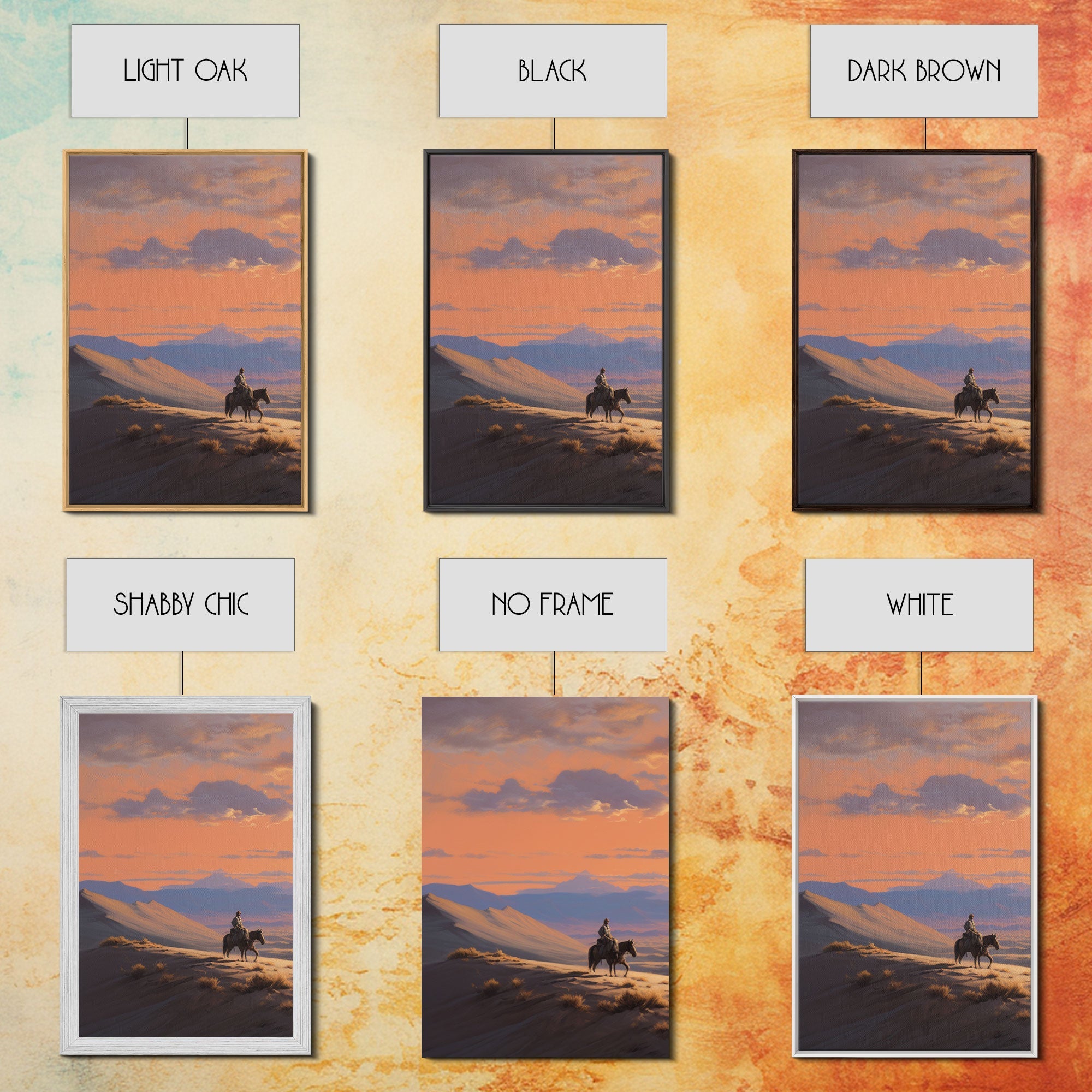 Cowboy Wall Art, Sunset Print, Landscape Wall Art, Canvas Print, Wall Art, 3 Piece Wall Art, Gift For Men, Ranch House Decor, Western Art | | Wiccan Center