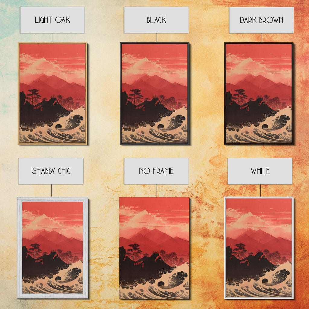 Ocean Wall Art, Ocean Waves, Mountains Print, Sunset Print, Canvas Print, Wall Art, 3 Piece Wall Art, Retro Wall Decor, Seascape Wall Art | | Wiccan Center